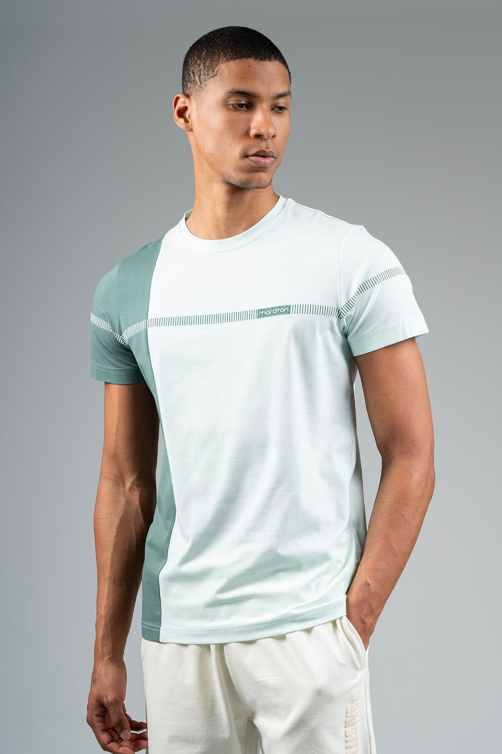 Maraton Sportswear Regular Erkek Bisiklet Yaka  Kısa Kol Basic  T-shirt 22696