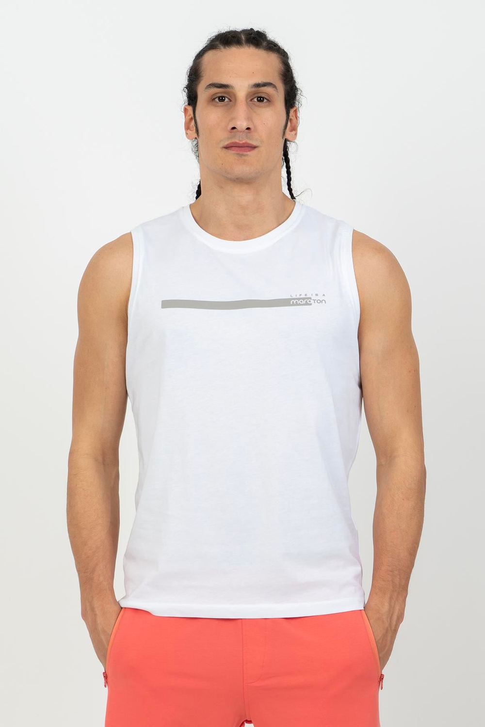 Maraton Sportswear Regular Erkek Bisiklet Yaka  Kolsuz Basic Atlet 21723