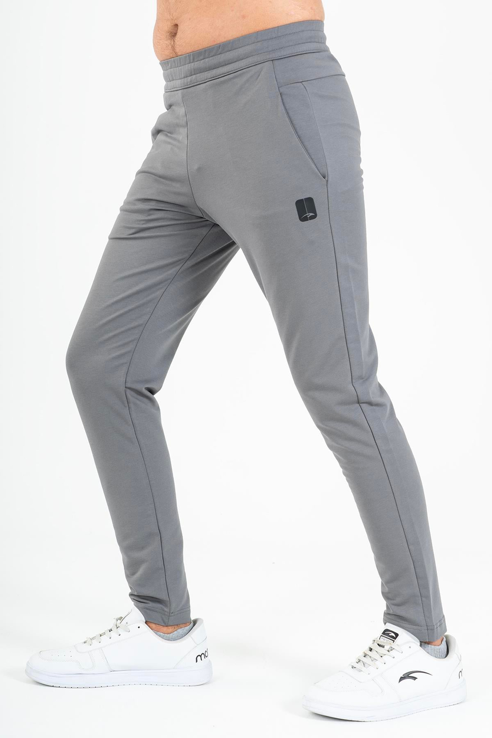 Maraton Sportswear Regular Erkek  Dar Paça  Basic Antrasit Melanj Eşofman Altı 21602