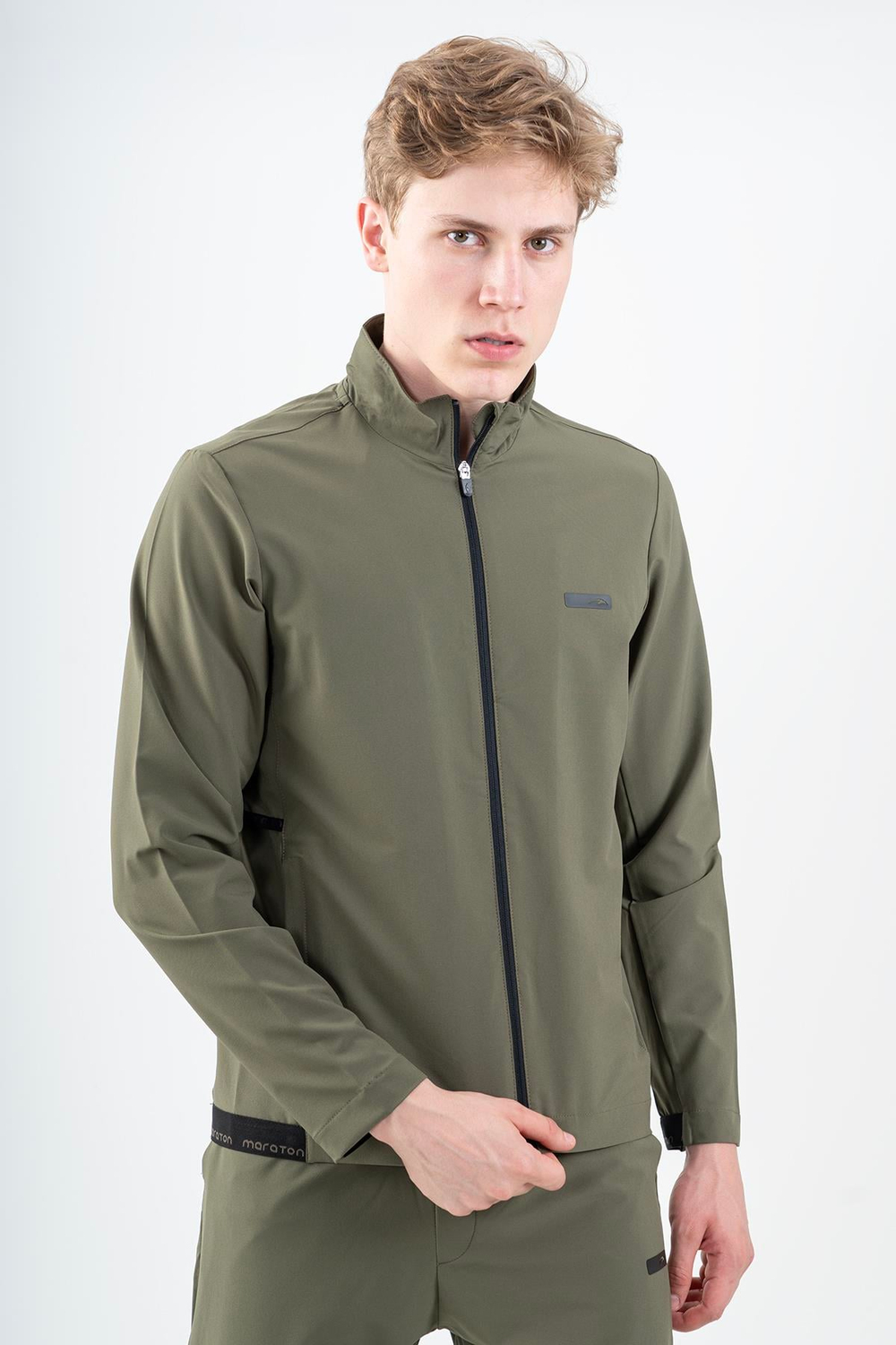 Maraton Sportswear Regular Erkek Dik Yaka  Uzun Kol Basic Eşofman Üstü 21346
