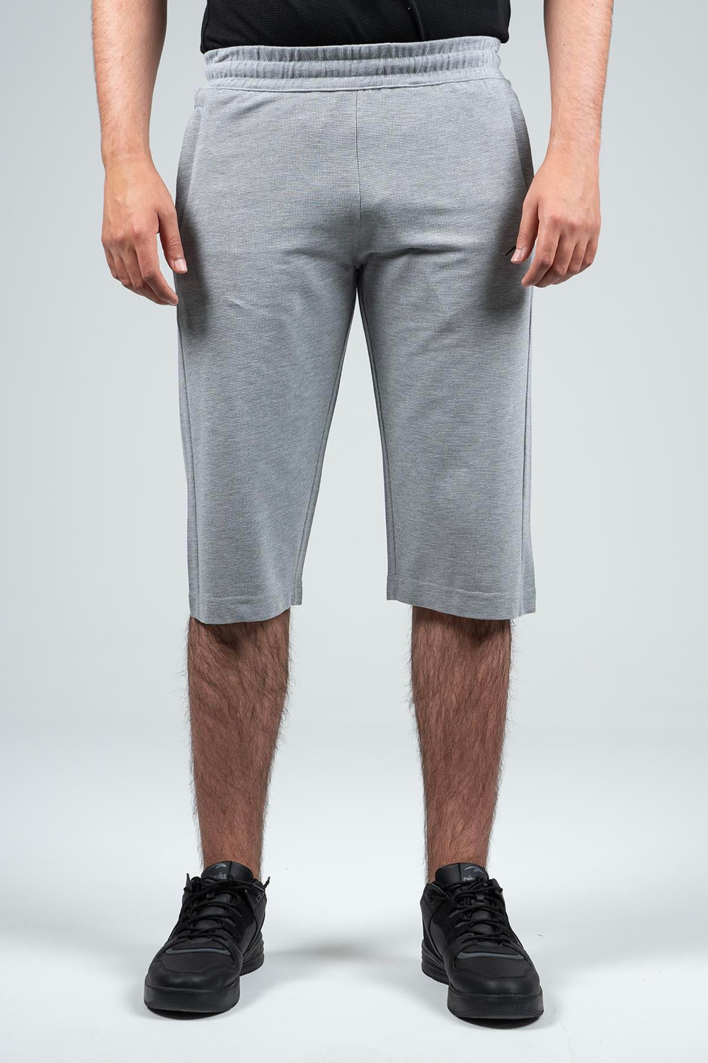 Maraton Sportswear Regular Erkek  Kapri  Basic Gri Melanj Kapri 22680
