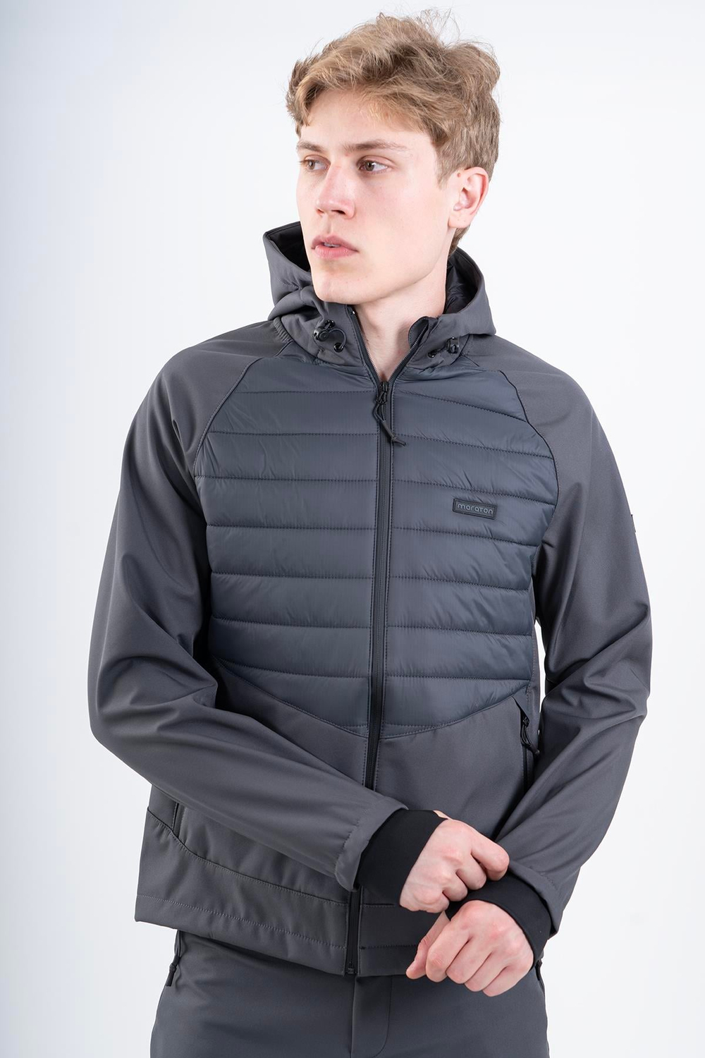 Maraton Sportswear Regular Erkek Kapşonlu  Uzun Kol Outdoor Ceket 20385