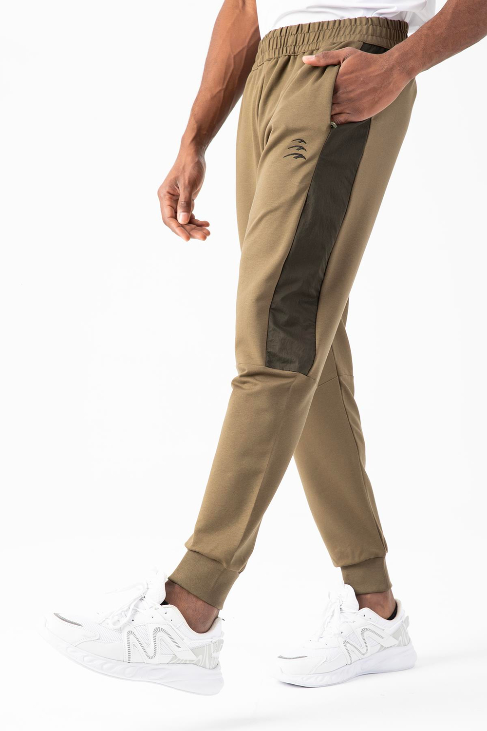 Maraton Sportswear Regular Erkek  Ribana Paça  Basic Açık Haki Eşofman Altı 21825