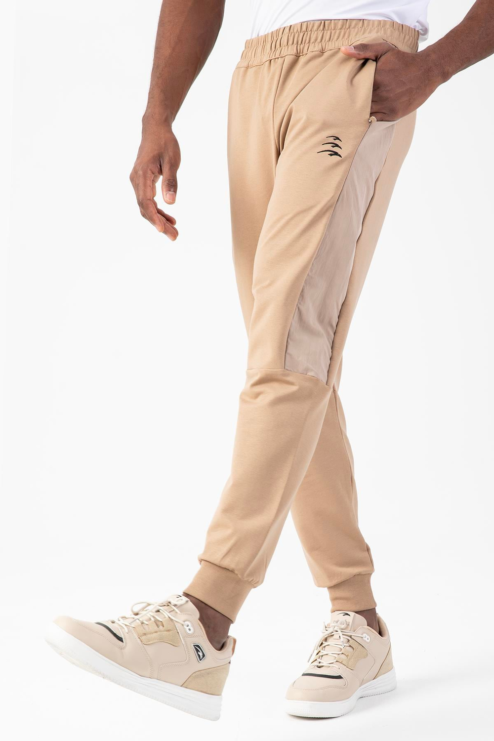 Maraton Sportswear Regular Erkek  Ribana Paça  Basic Açık Vizon Eşofman Altı 21825