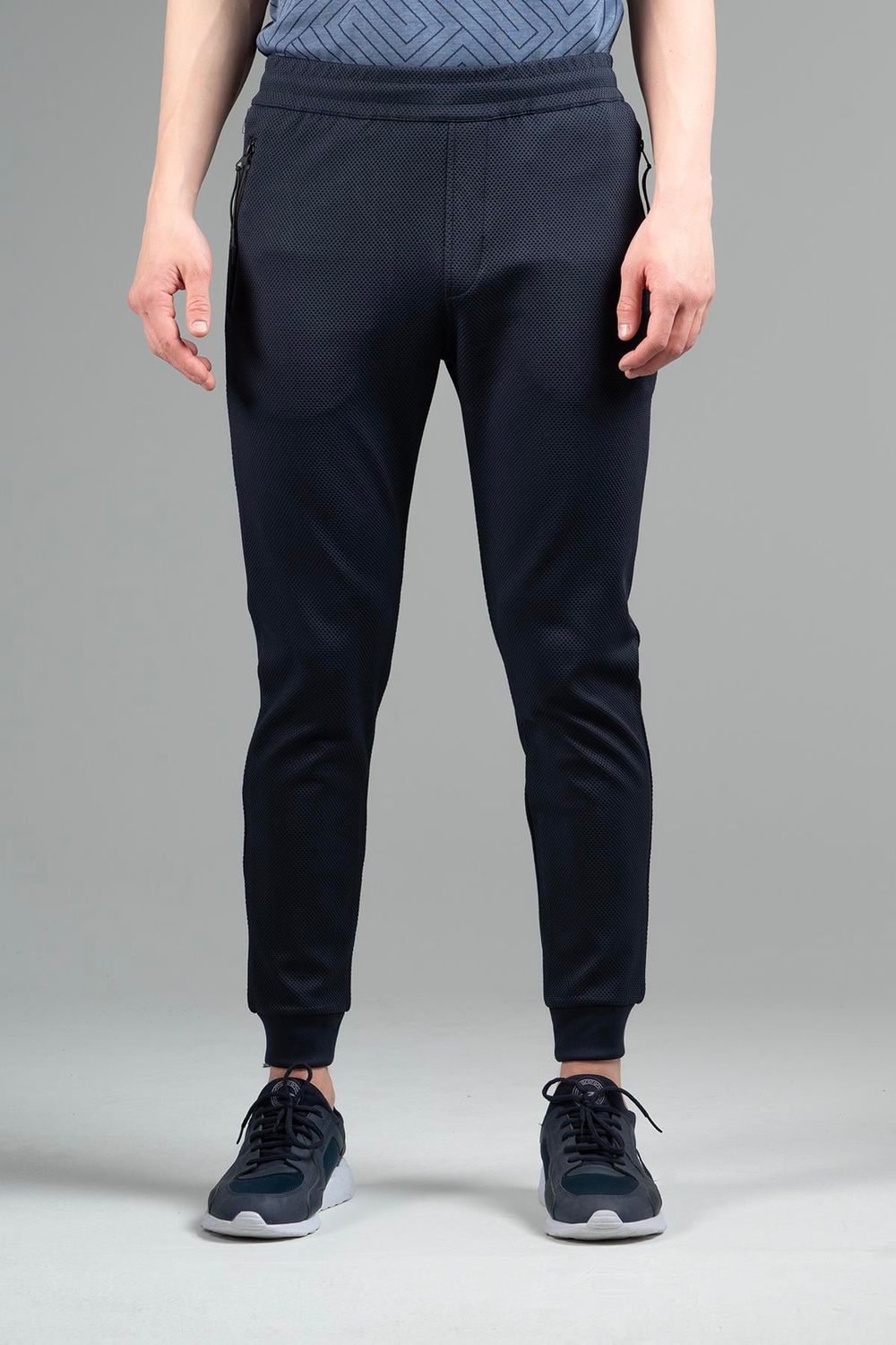 Maraton Sportswear Regular Erkek  Ribana Paça  Basic Açık Lacivert Eşofman Altı 22658