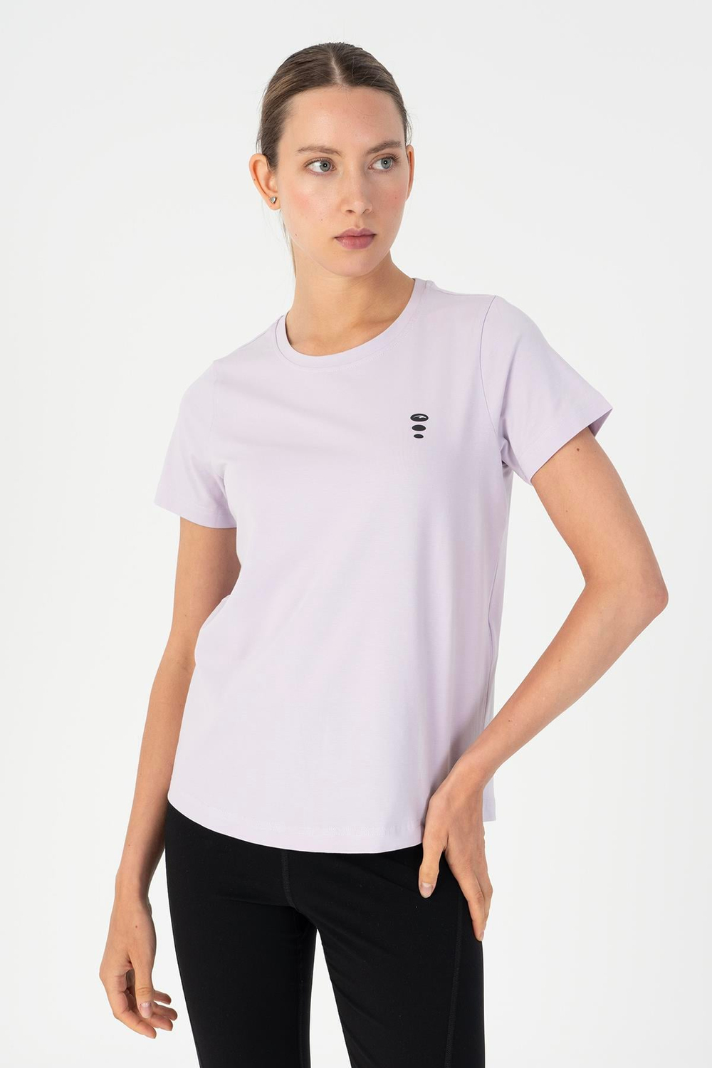 Maraton Sportswear Regular Kadın Bisiklet Yaka  Kısa Kol Basic  T-shirt 23055