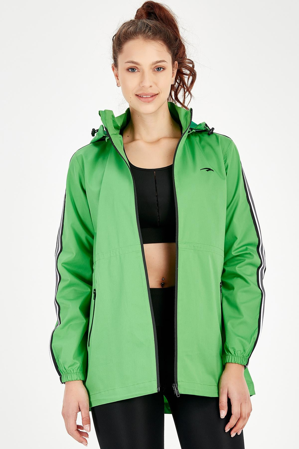 Maraton Sportswear Regular Kadın Kapşonlu  Uzun Kol Basic Ceket 19353