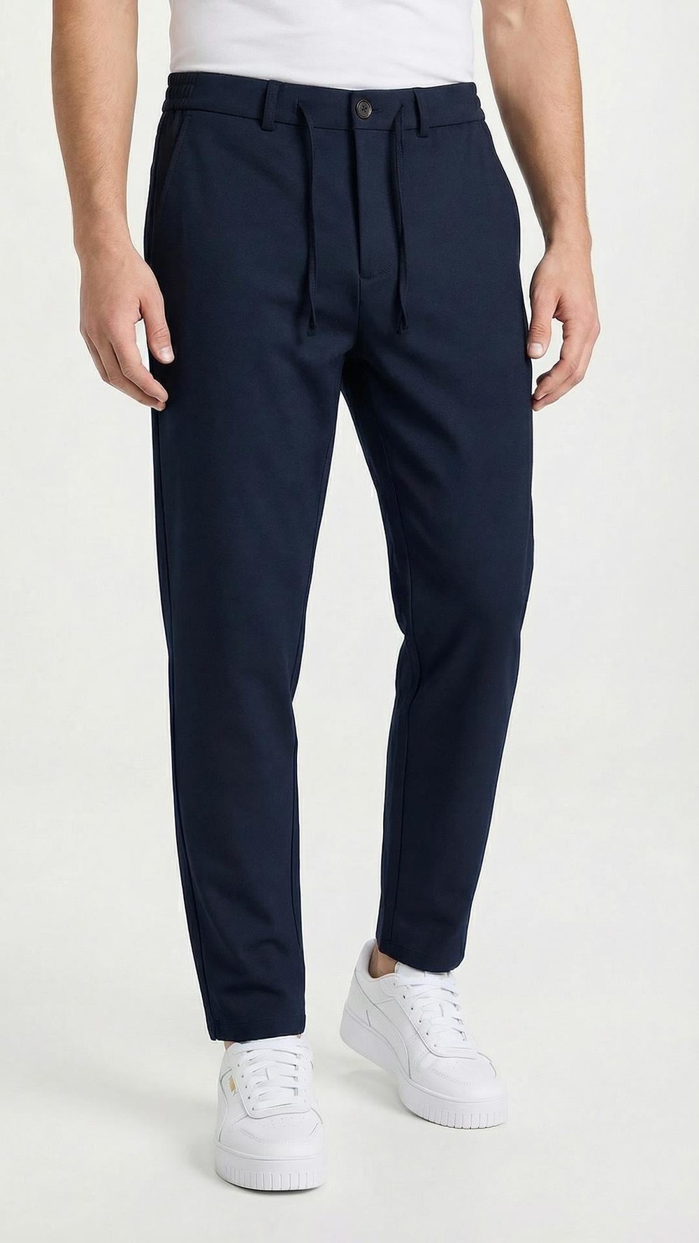Lacivert ipli Kolay Ütülenebilir Easy Iron Jogger Erkek Pantolon