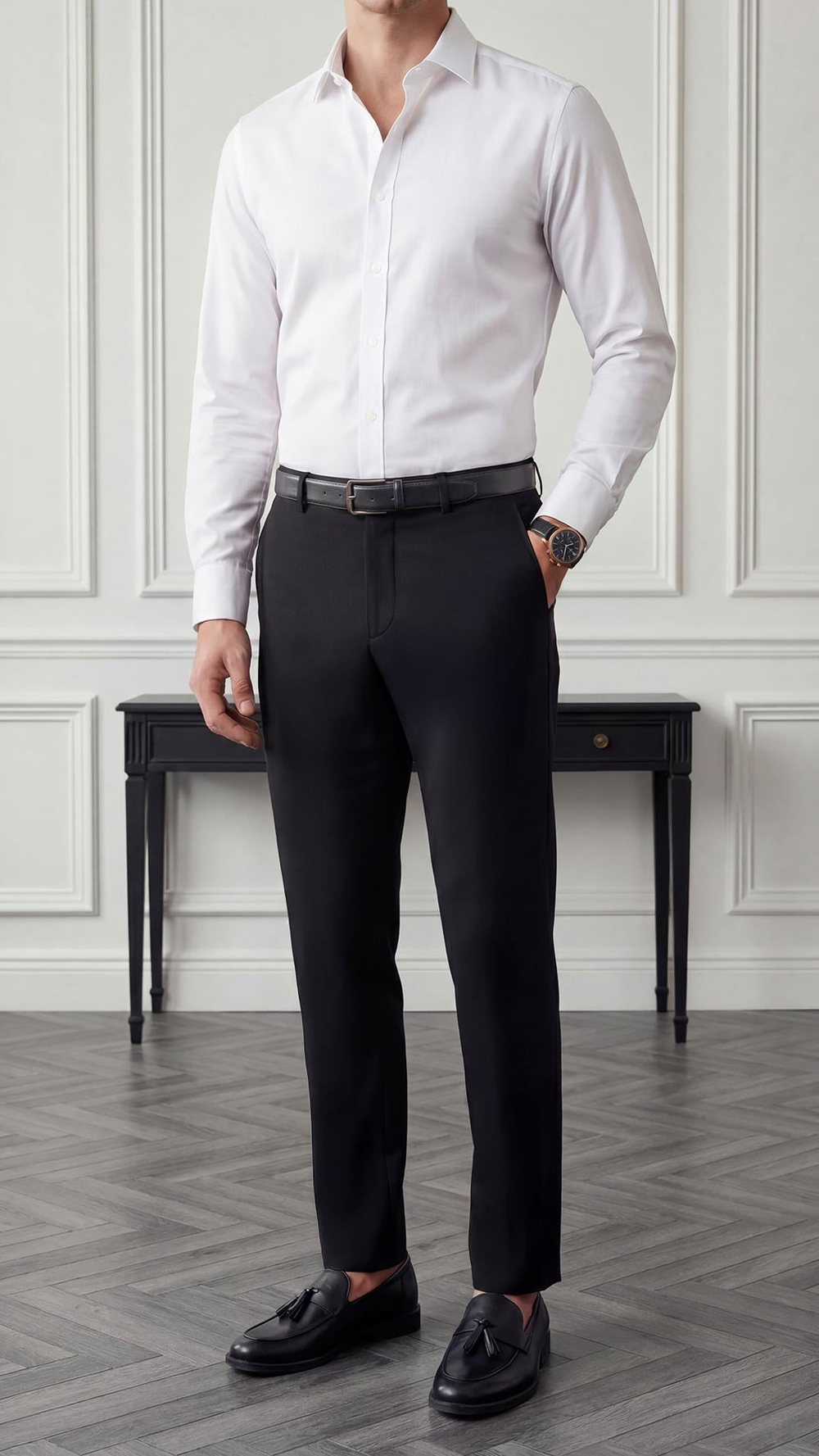 Spor Klasik Siyah Kolay Ütülenebilir Easy Iron Erkek Pantolon
