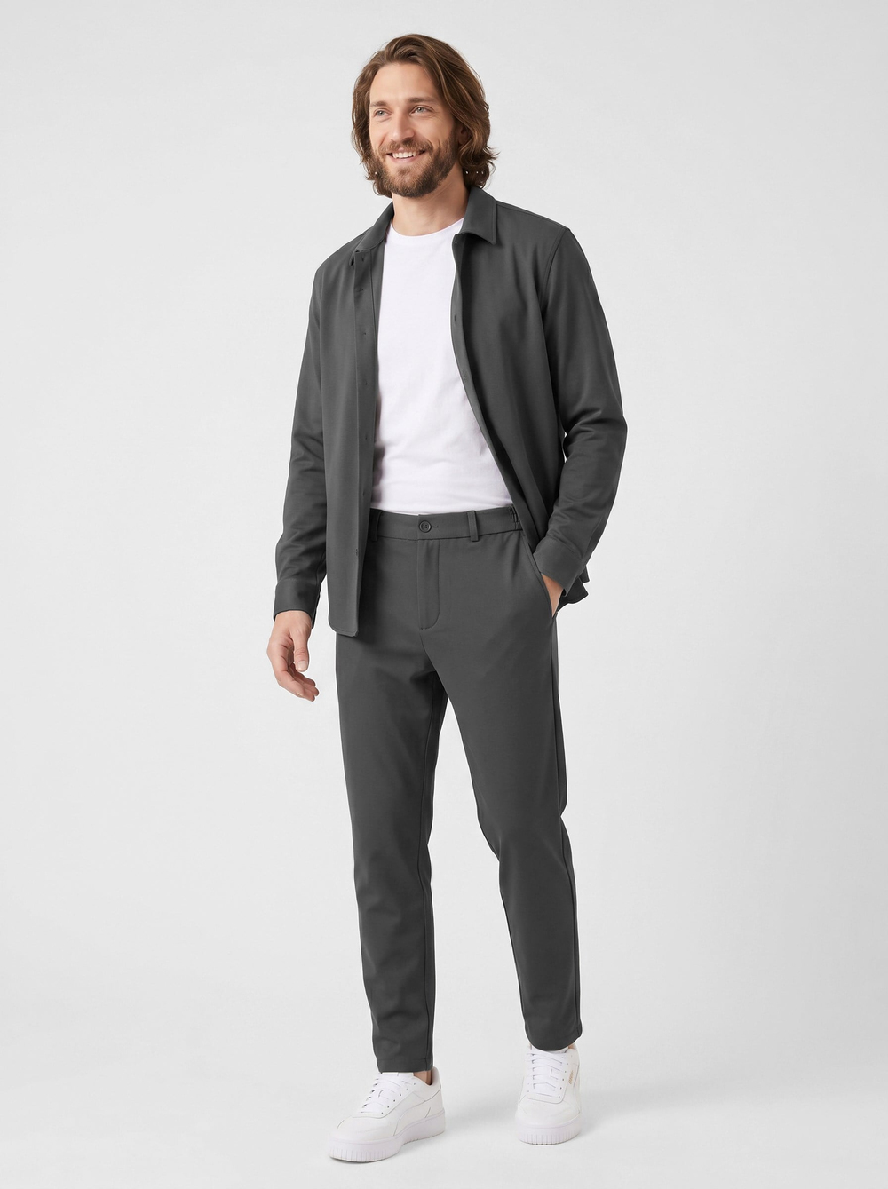 Spor Klasik Füme Kolay Ütülenebilir Easy Iron Erkek Pantolon