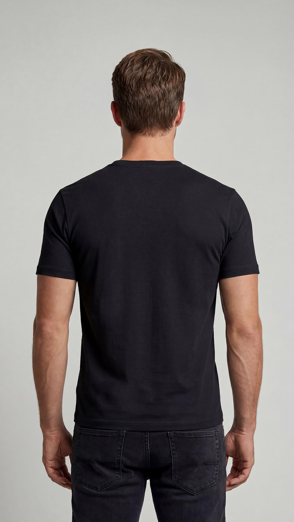 Premium  %100 Organik Pamuk Basic Slimfit Siyah Erkek Tişört