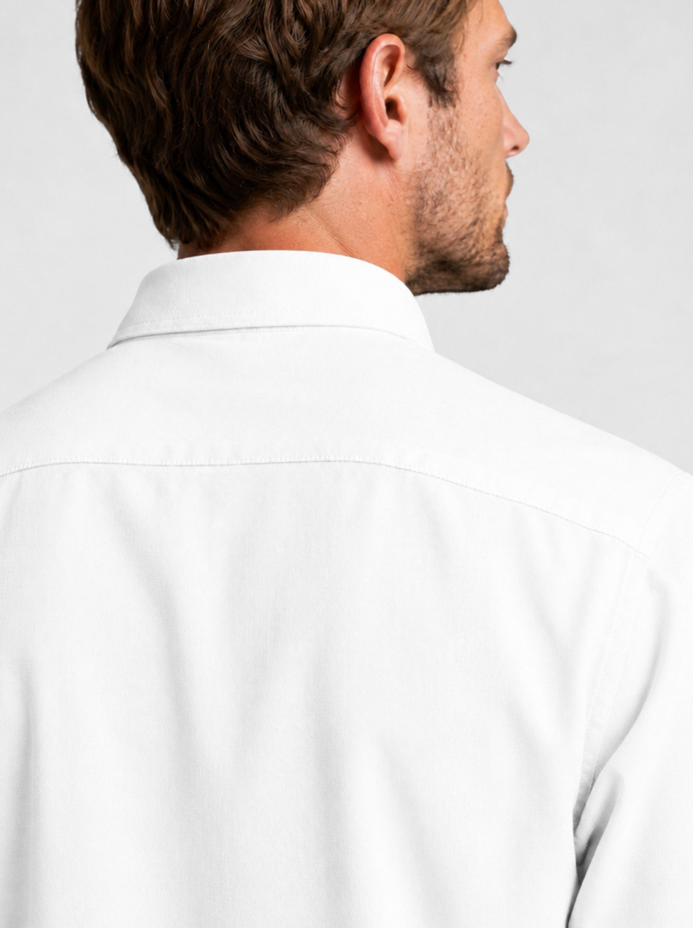 Beyaz Yaka Düğmeli Premium Şamre Slimfit Erkek Gömlek