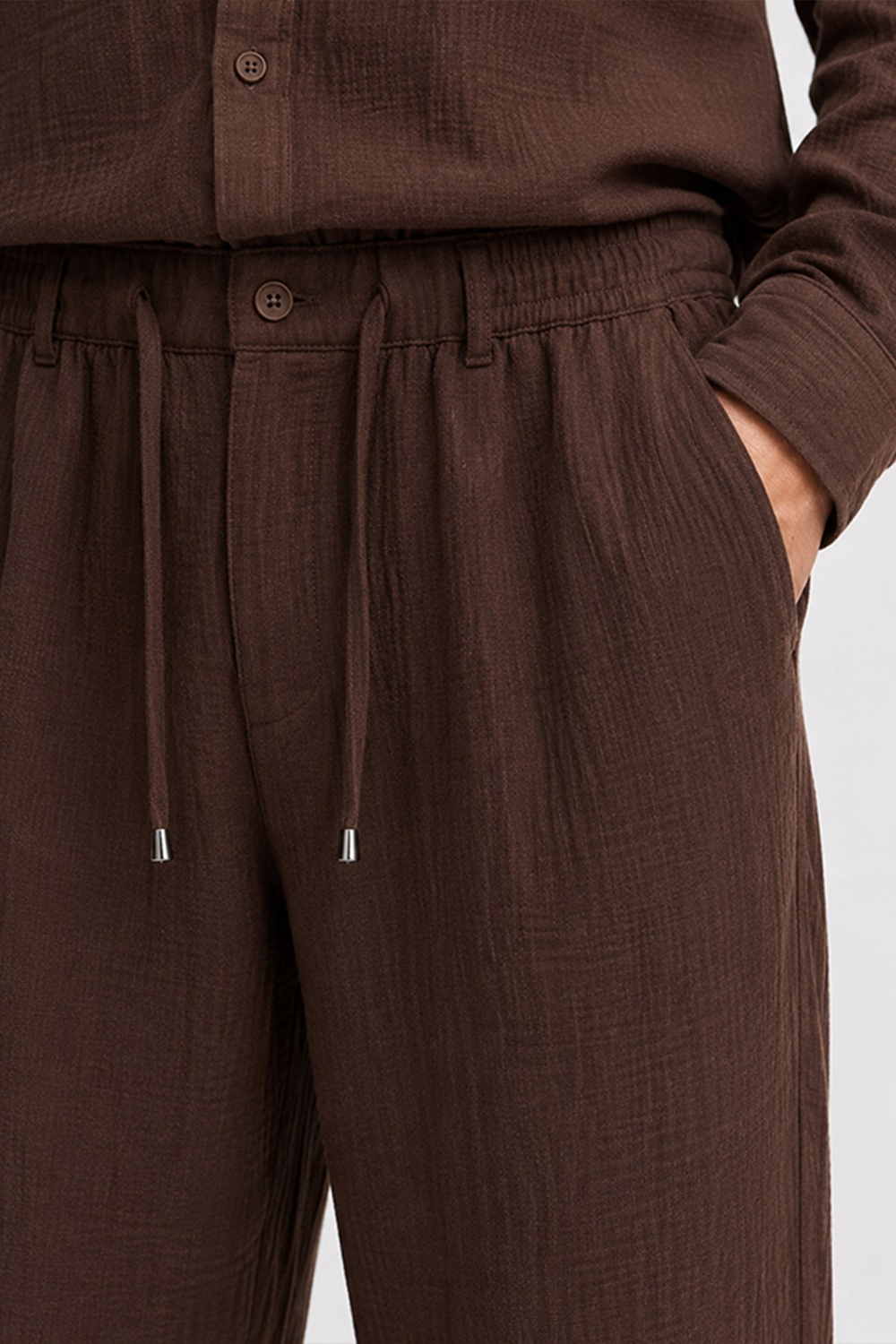  Acı Kahve Regular Fit Müslin Pantolon