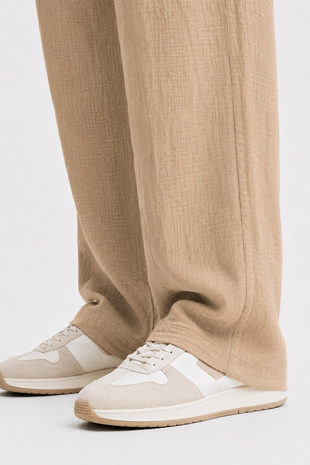  Bej Regular Fit Müslin Pantolon