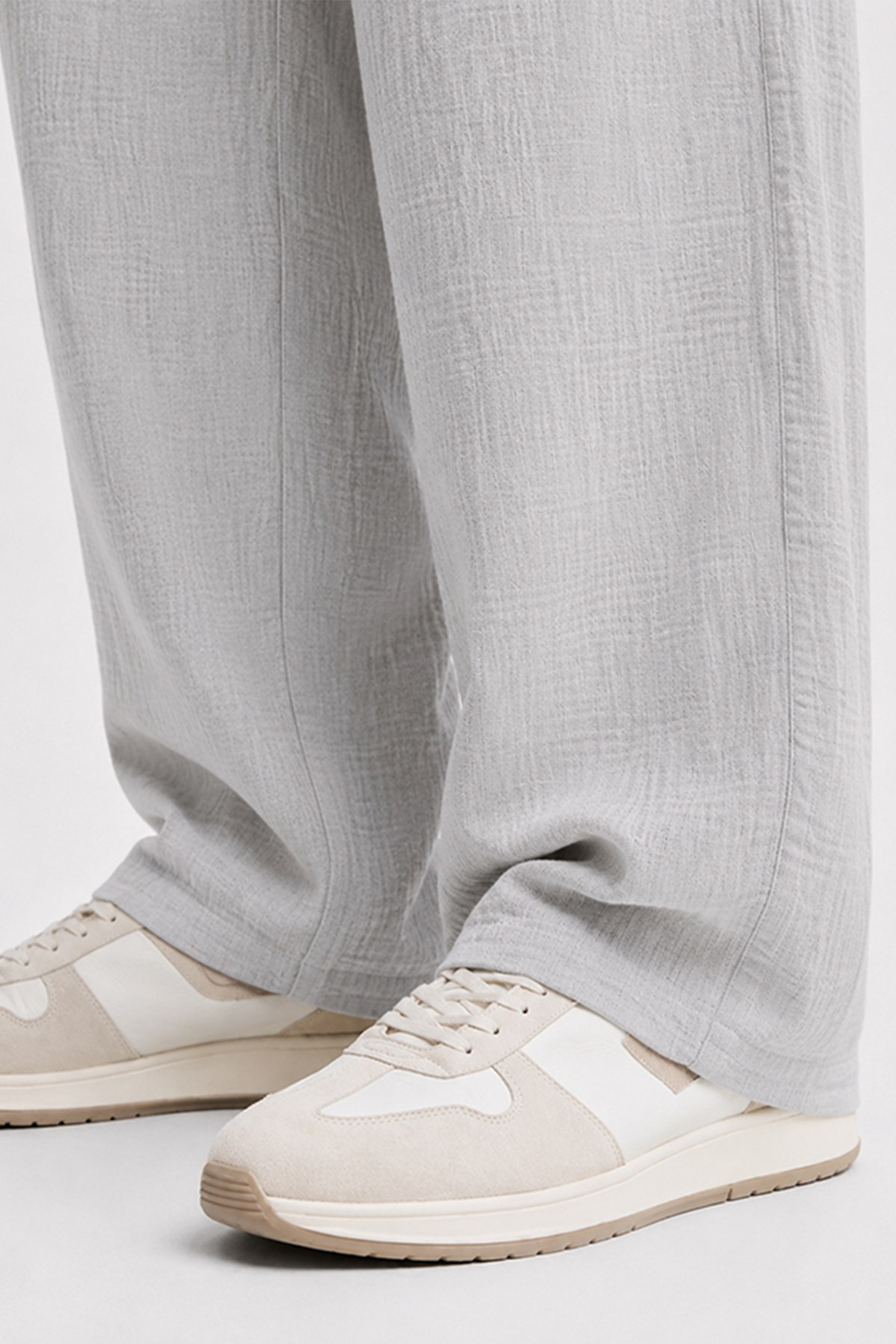  Gri Regular Fit Müslin Pantolon