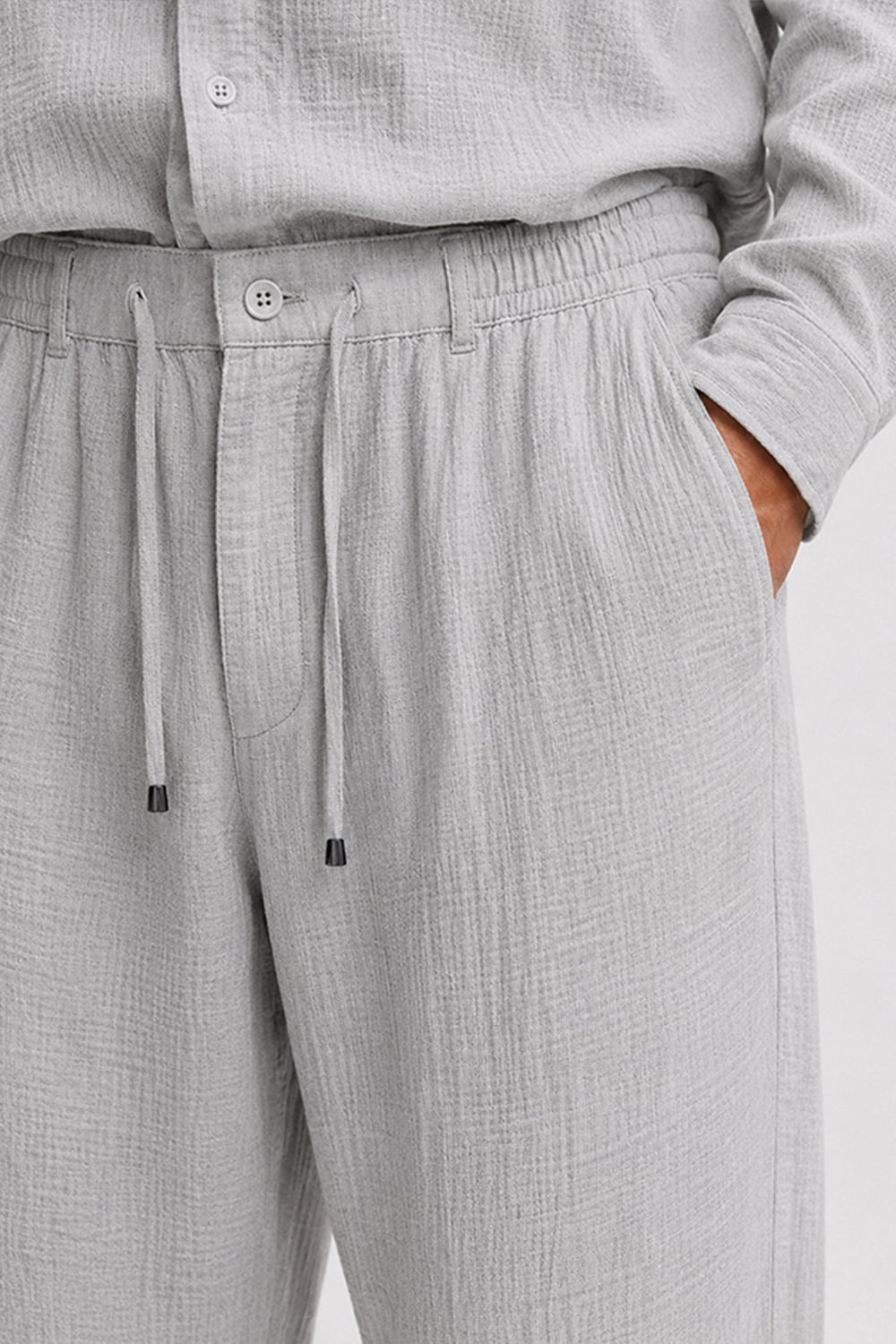  Gri Regular Fit Müslin Pantolon