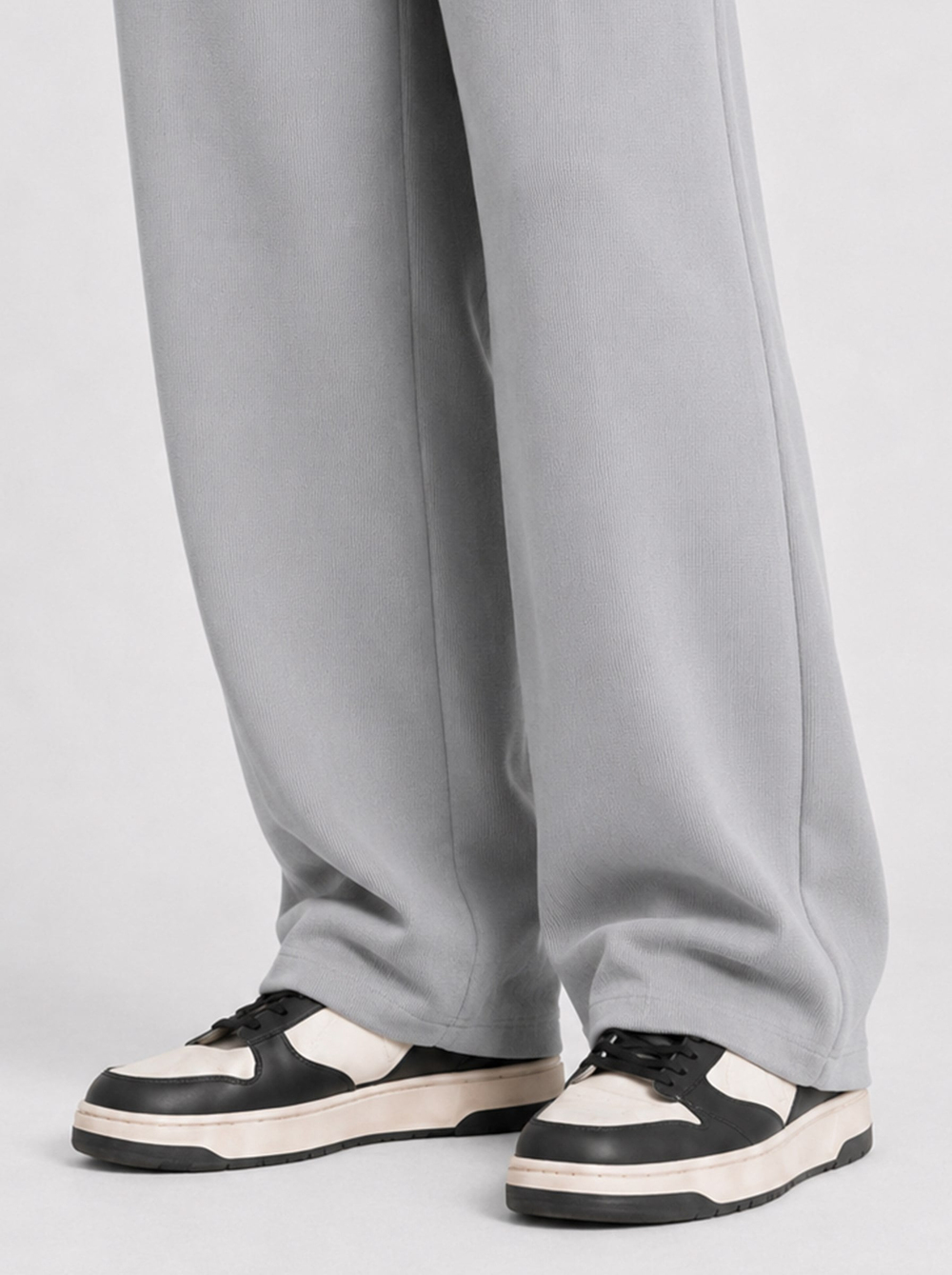  Gri Relax Fit Bağcıklı Baggy Pantolon