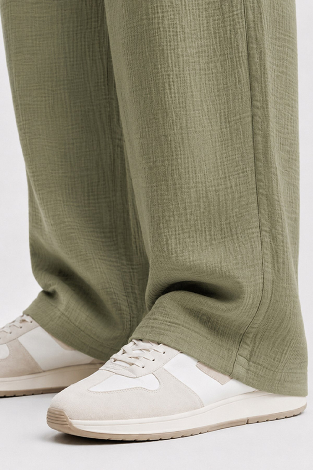  Haki Regular Fit Müslin Pantolon