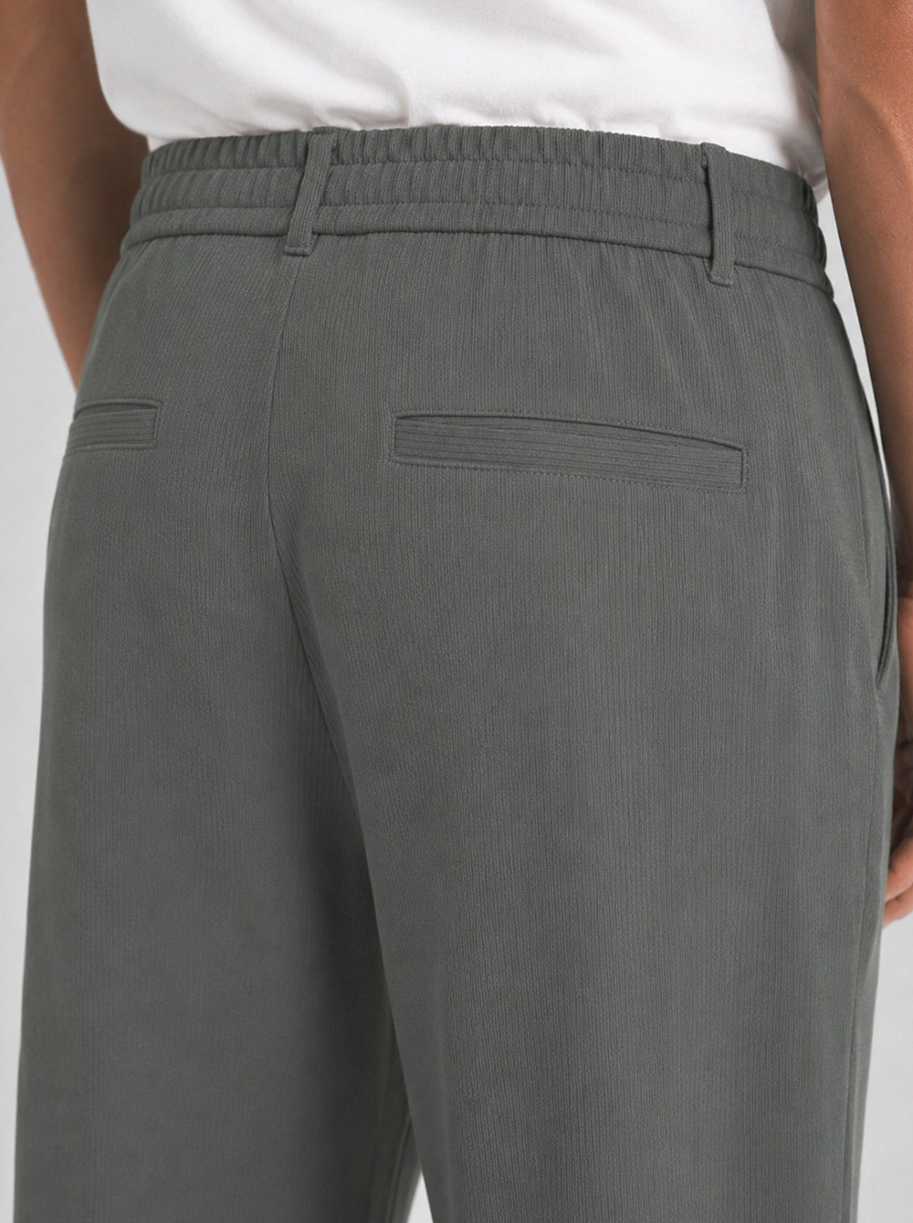  Haki Relax Fit Bağcıklı Baggy Pantolon