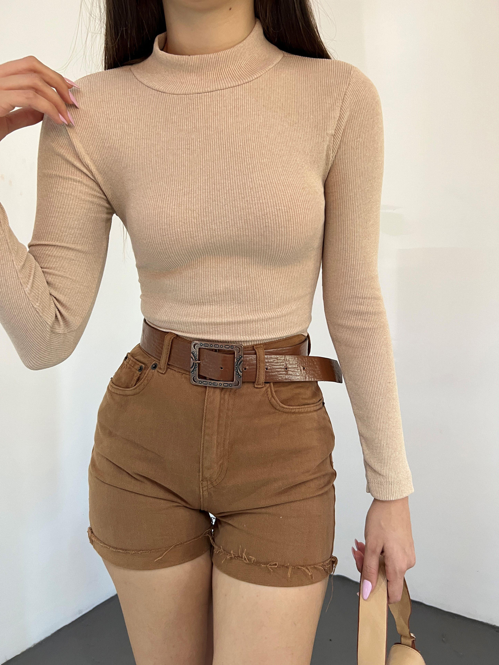 Dik Yaka Kaşkorse Crop 1206 TAŞ RENGİ