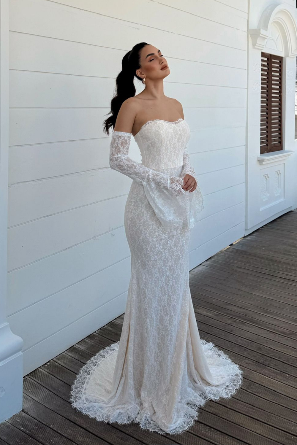 Violetta Güpür Balık Tasarım Abiye 84629 KREM