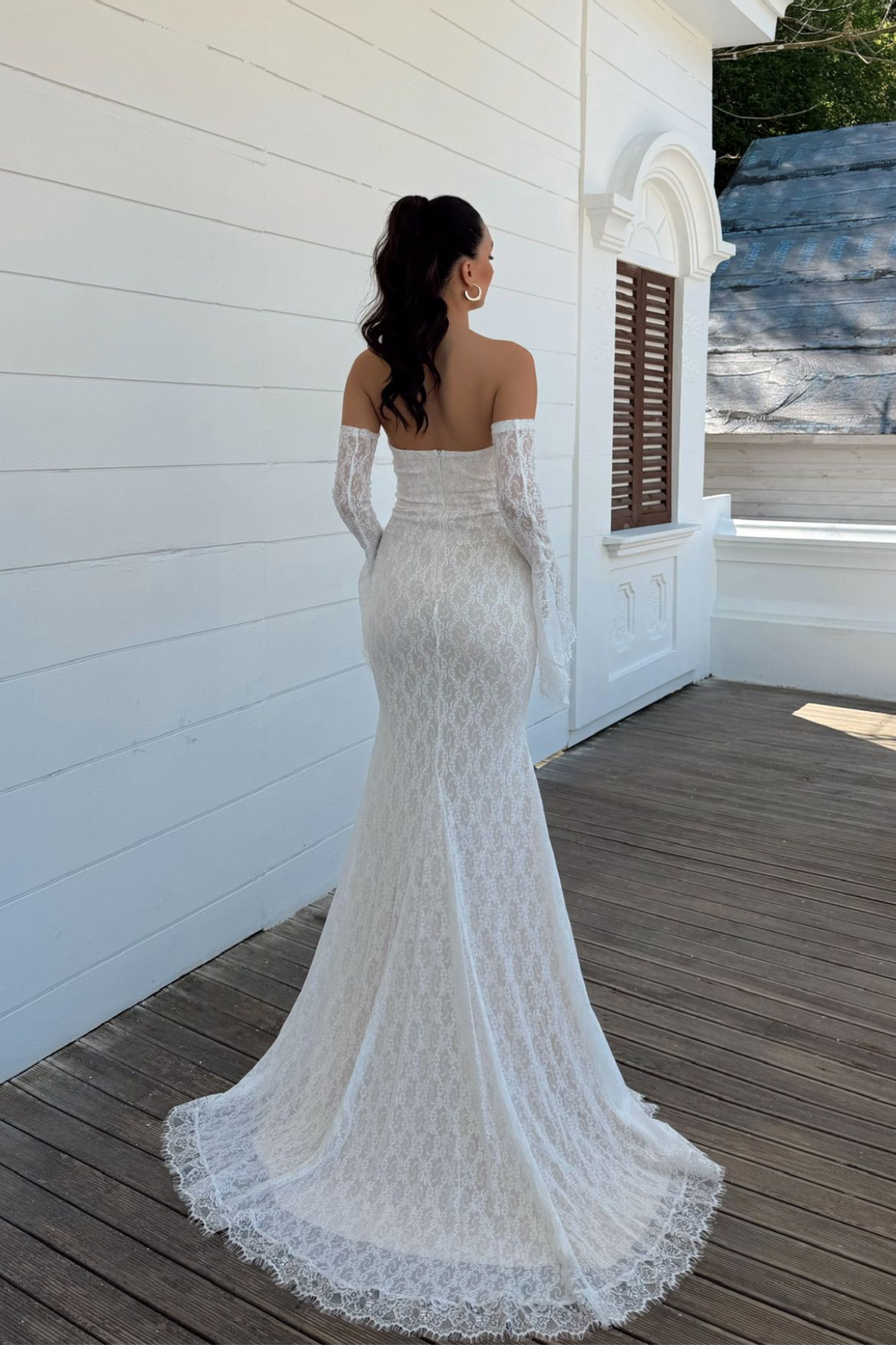 Violetta Güpür Balık Tasarım Abiye 84629 KREM