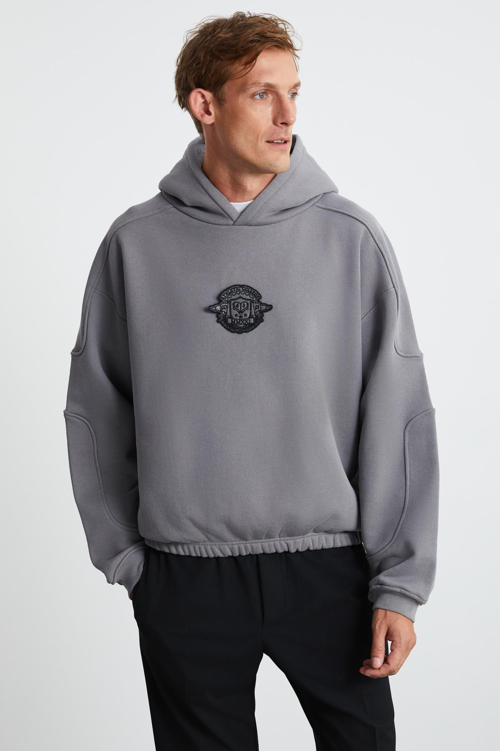 ALFIAN Basic Comfort Koyu Gri Tekli Sweatshirt