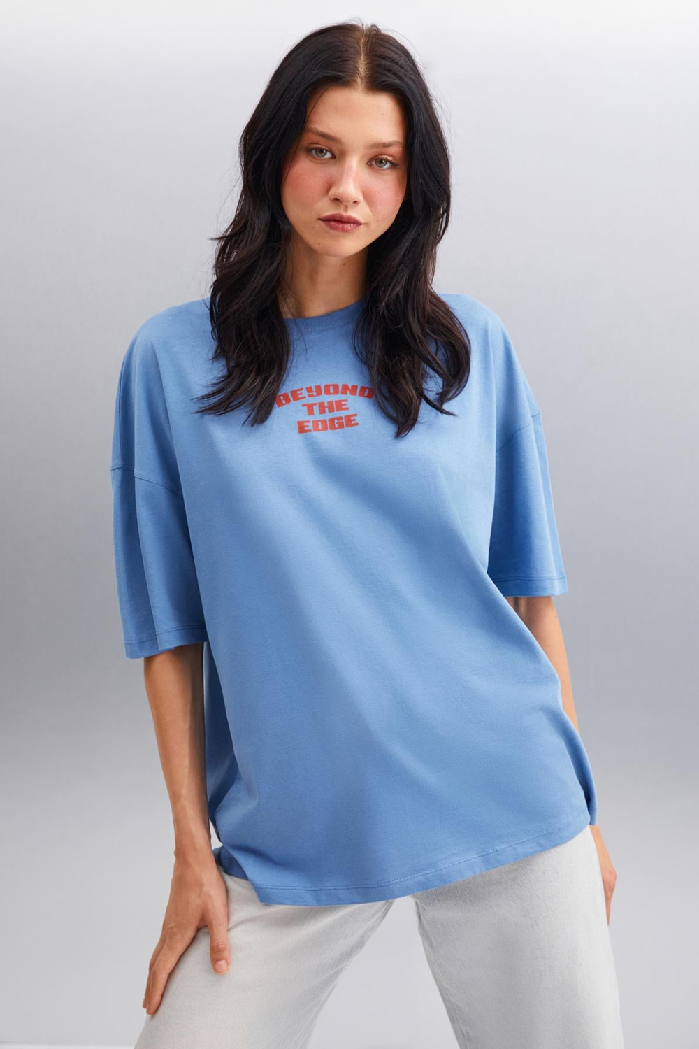 ARCADIA Basic Slim İndigo Tekli T-Shirt