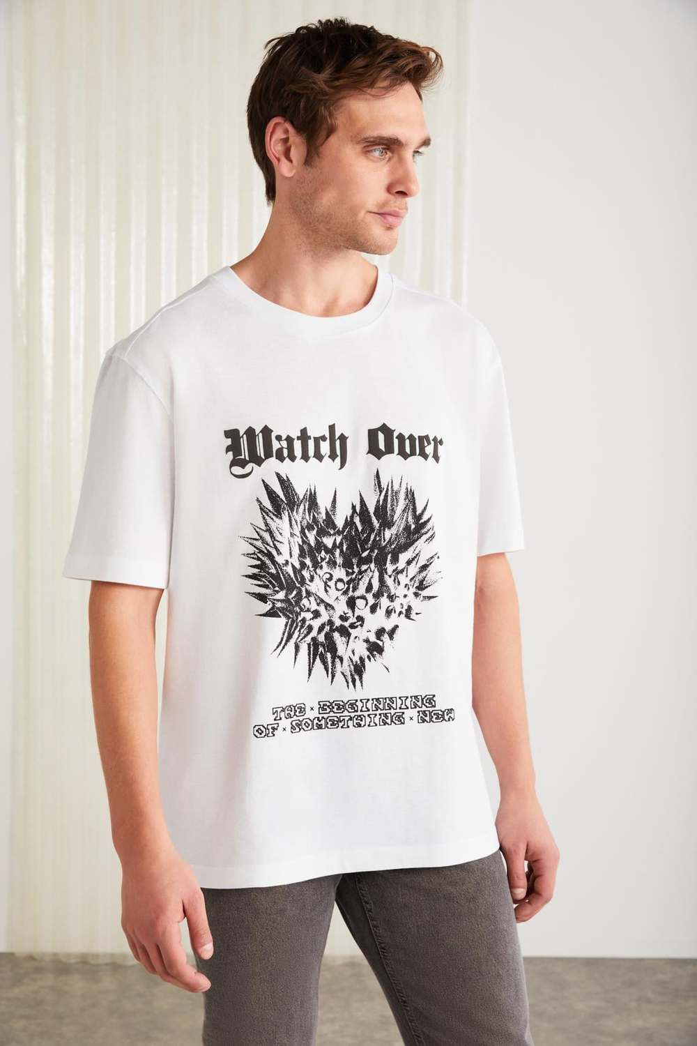 CLIENT Basic Regular Beyaz Tekli T-Shirt