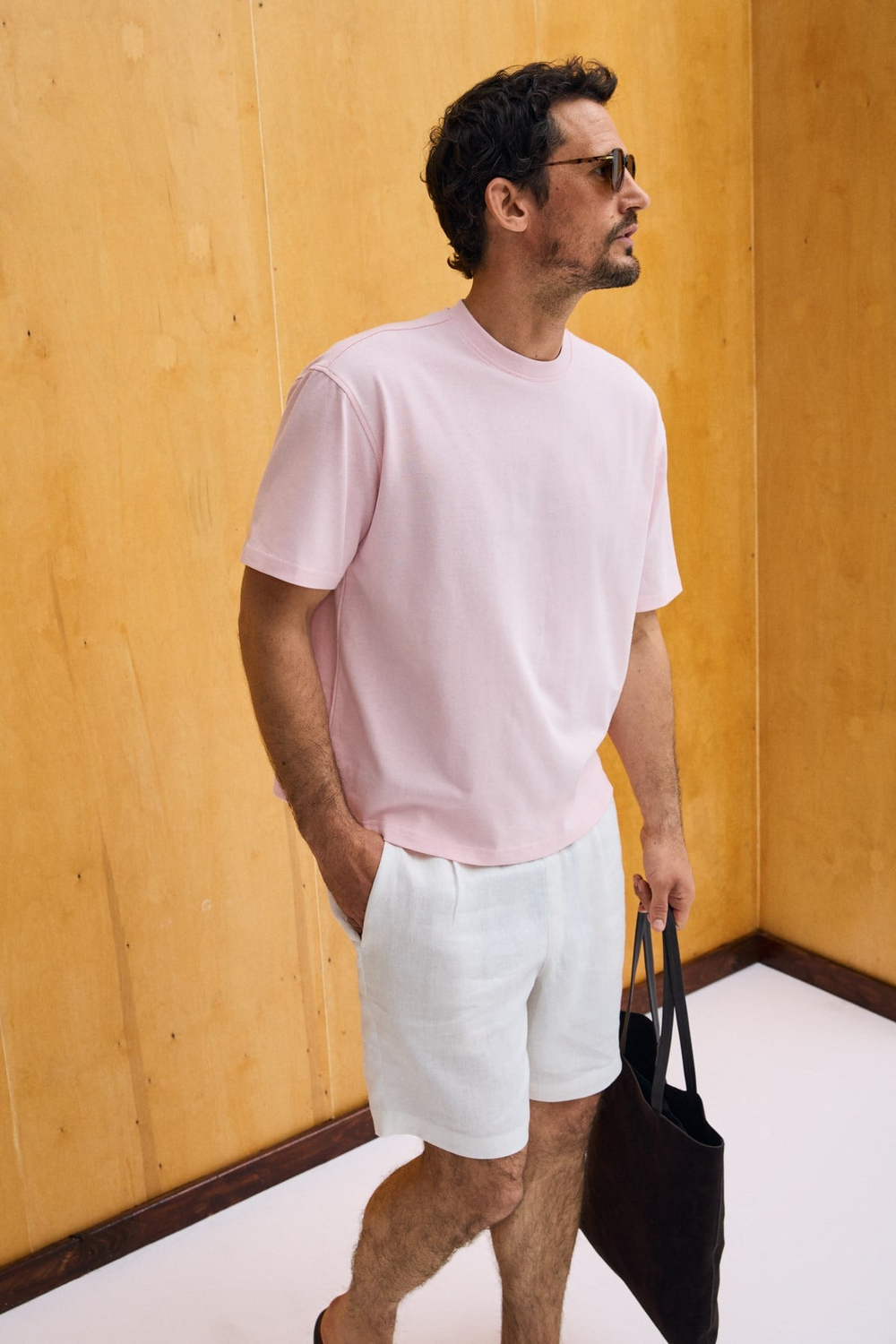 DUNNO Erkek %100 Organik Pamuk Yuvarlak Yakalı Regular Fit Pembe T-Shirt
