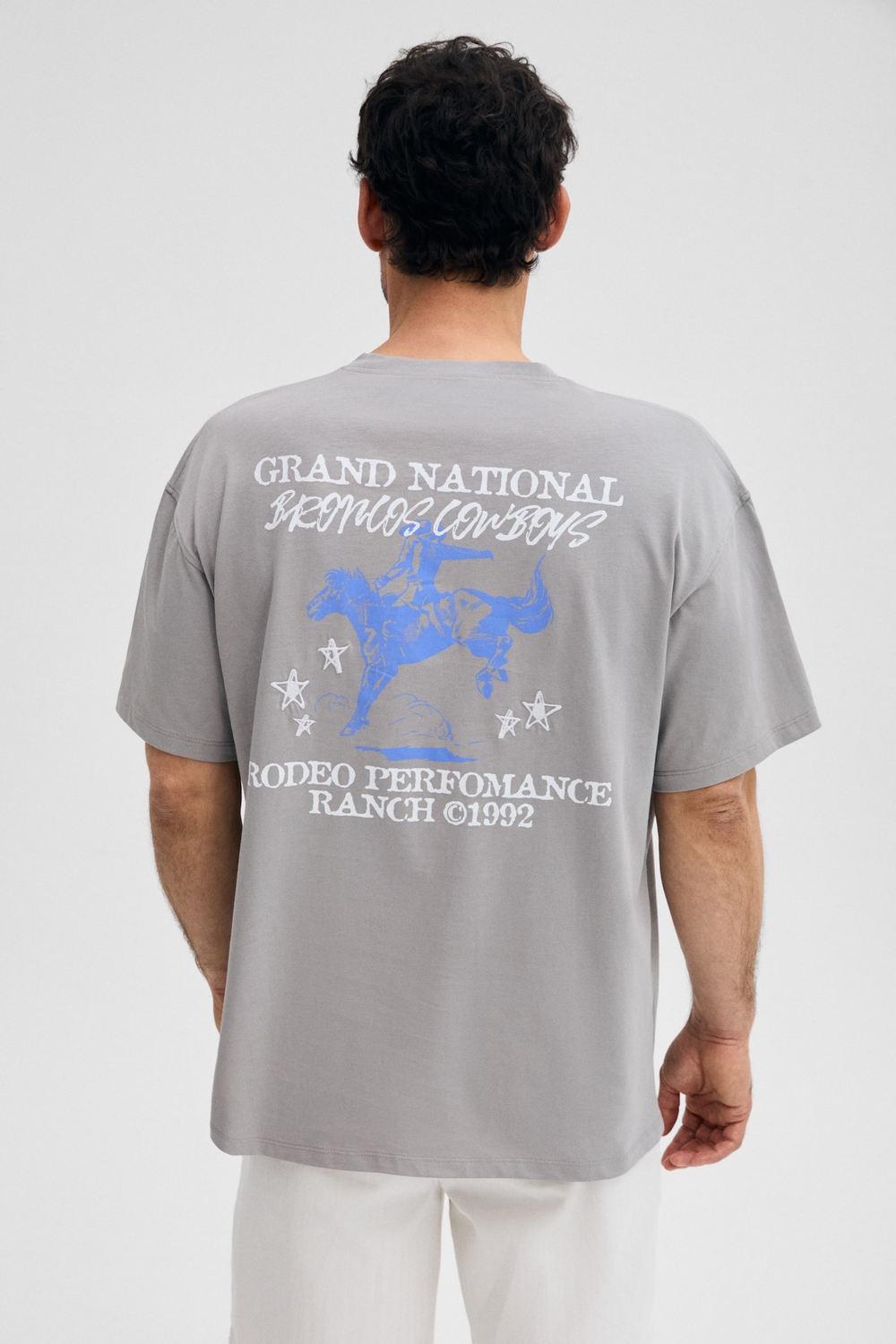 KORVEN Erkek %100 Organik Pamuklu Yuvarlak Yakalı Baskı Detaylı Regular Fit Koyu Gri T-Shirt