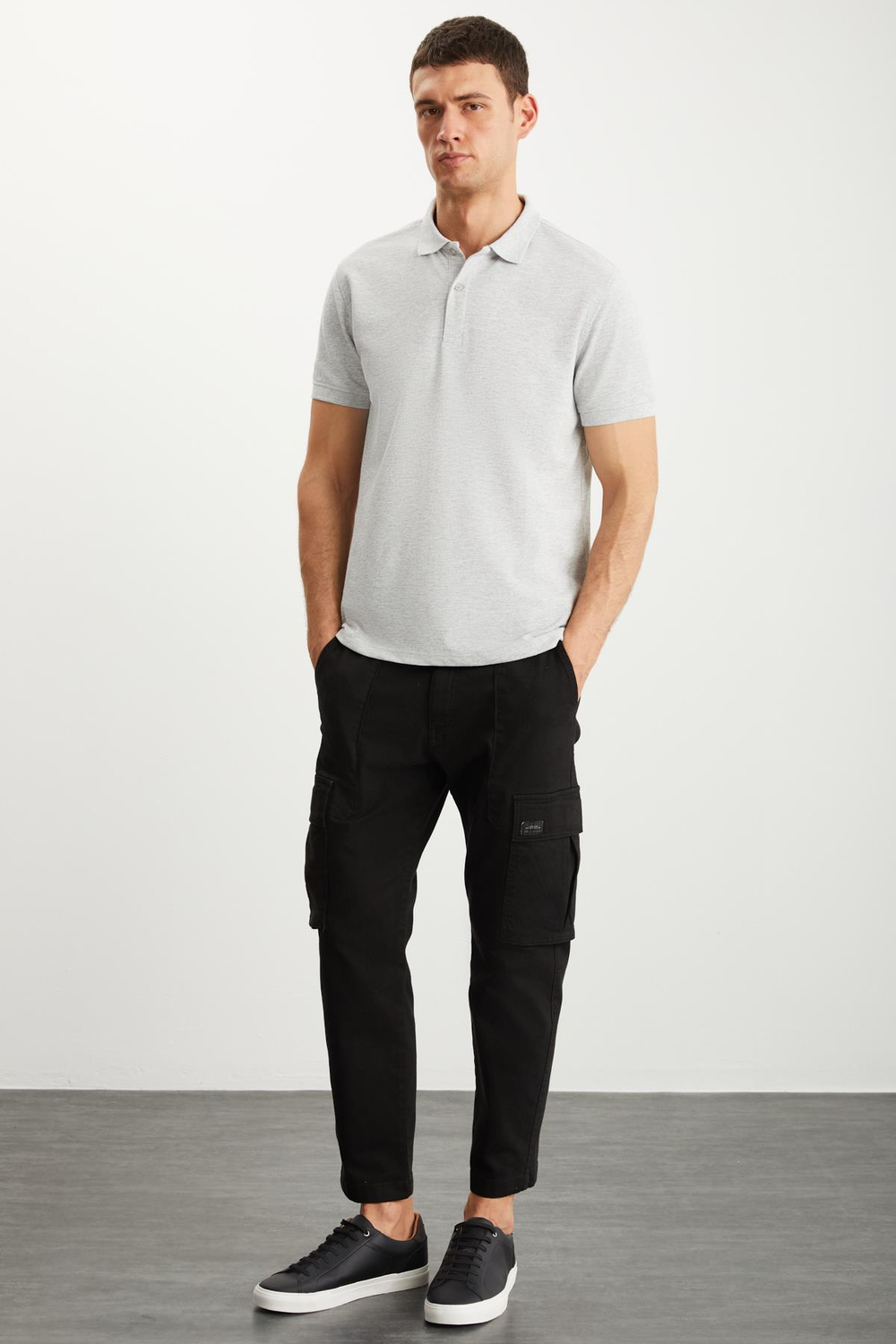 RAMADAN  Regular Grimelanj Tekli Polo Yaka T-shirt