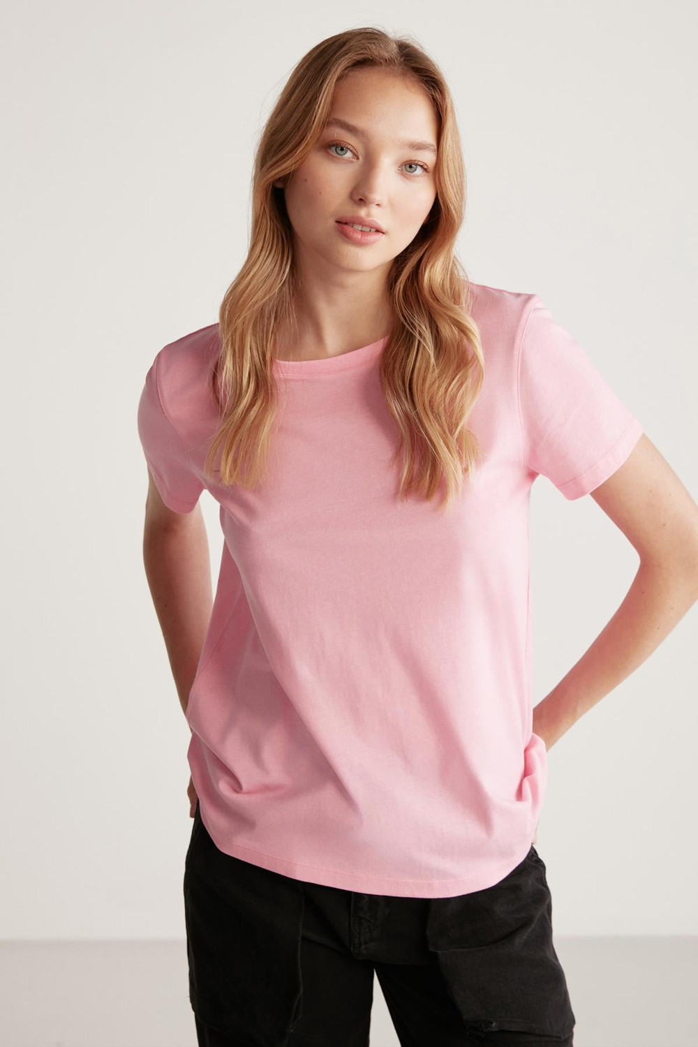 SAMANTHA Basic Comfort Pembe  T-Shirt