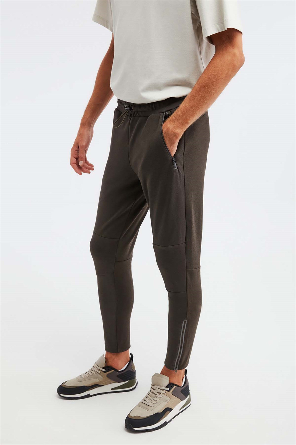 SOMBER Örme Slim Fit Haki  Pantolon