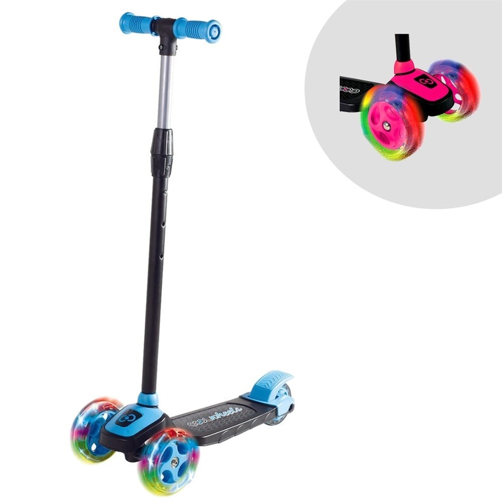 Furkan Cool Wheels 50kg Taşıma Kapasiteli Işıklı Stil 3 Tekerlekli Scooter Mavi-Scooter