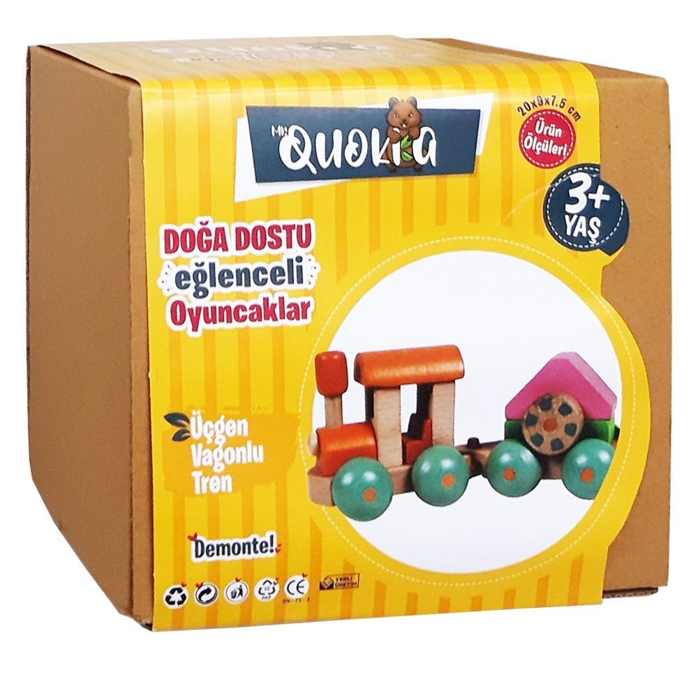 Kolat Oyuncak Quokka Üçgen Vagonlu Tren MR0033-Ahşap Oyuncaklar