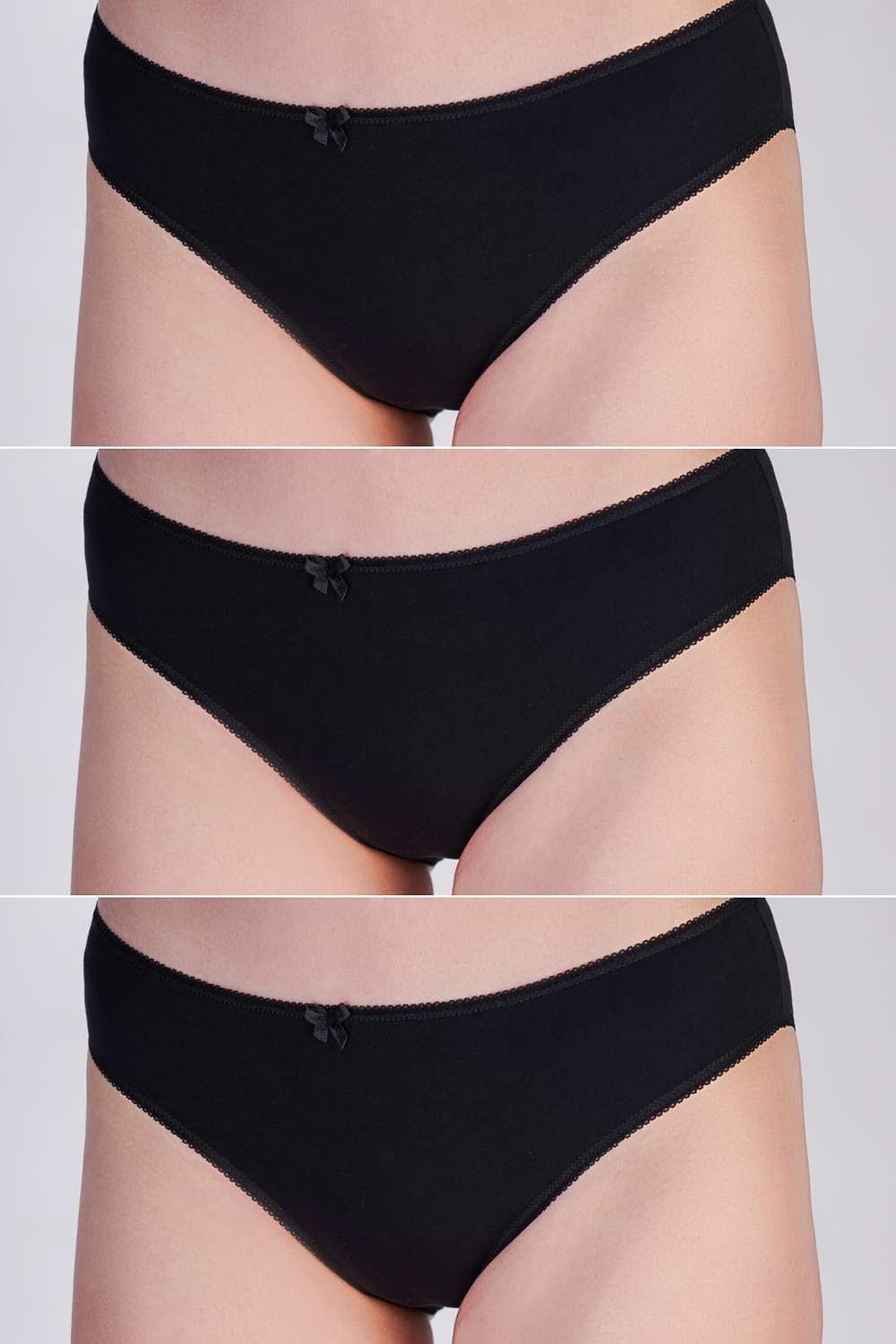 3lü Paket Bikini Külot 5001 Siyah