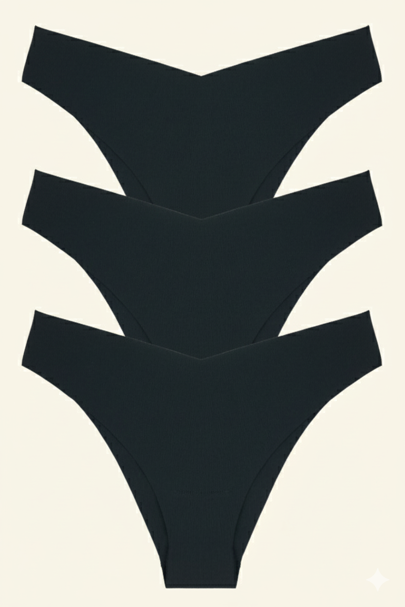 3'lü Paket Brazilian Lazer Kesim  Külot 583 Siyah