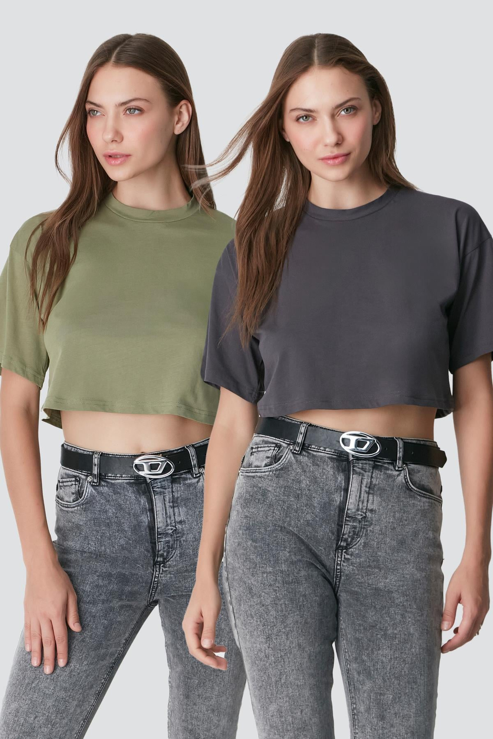 Round Neck 2-Pack Crop T-Shirt 959