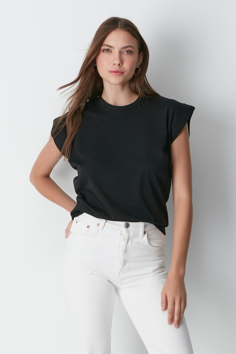 Bisiklet Yaka Kısa Kol 2li Basic T-Shirt 958 Siyah/Beyaz