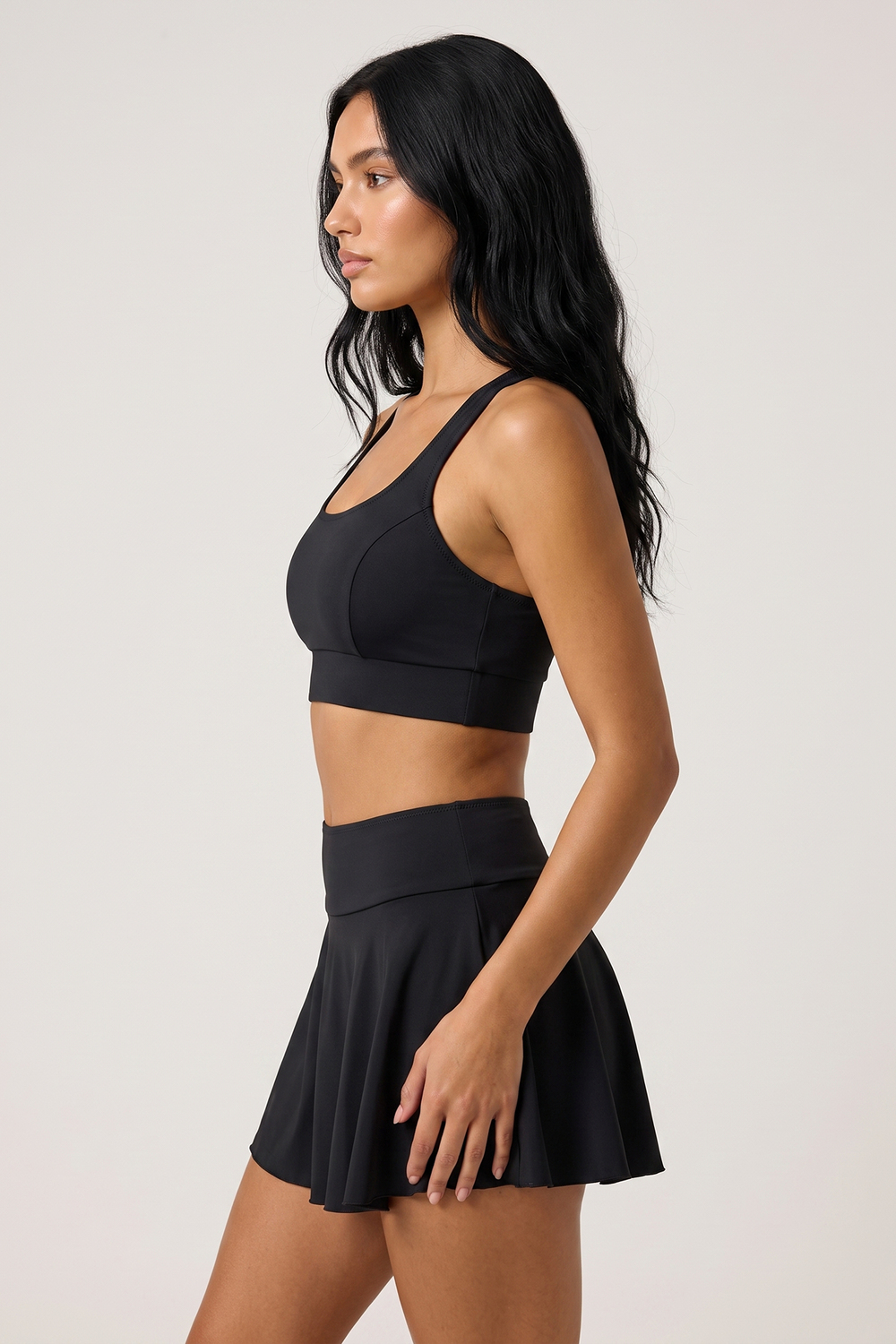 Bralet Kaplı Yüksek Bel Bikini Takımı 6006 Siyah