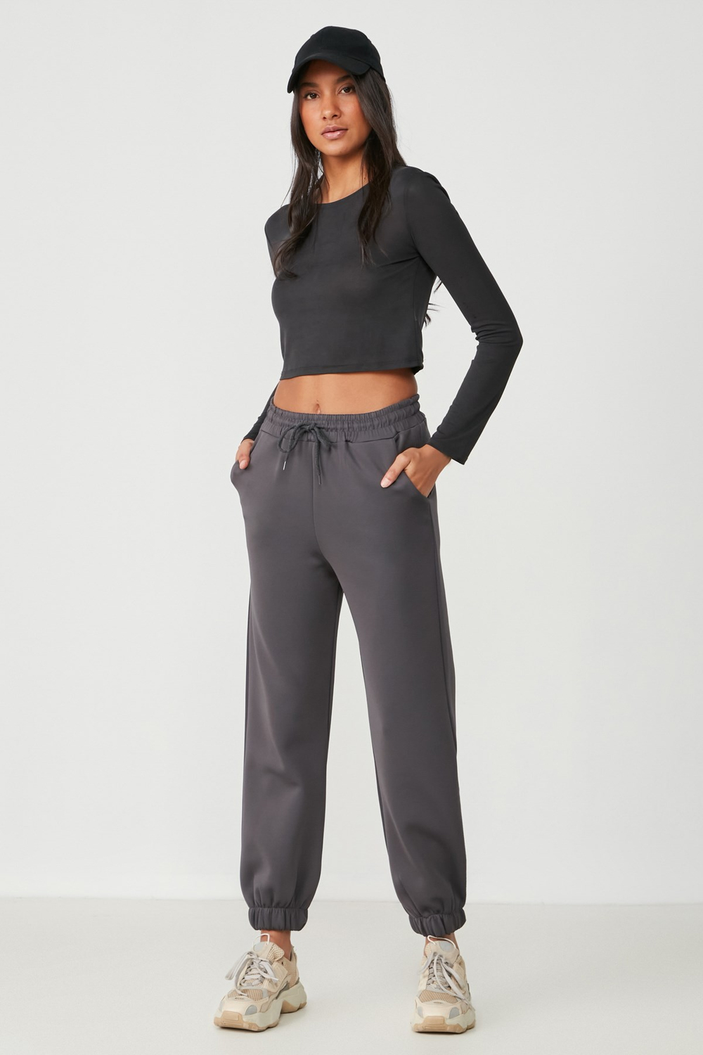 Jogger Lastikli Spor Eşofman Altı 806 Füme