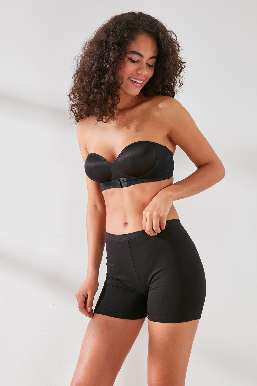C11430 Kadın Modal Cotton Şort Siyah