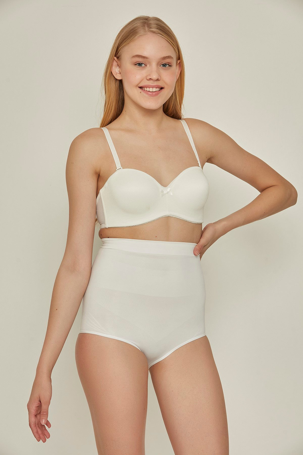 C&City C17024 Yüksek Bel Slip Korse Beyaz