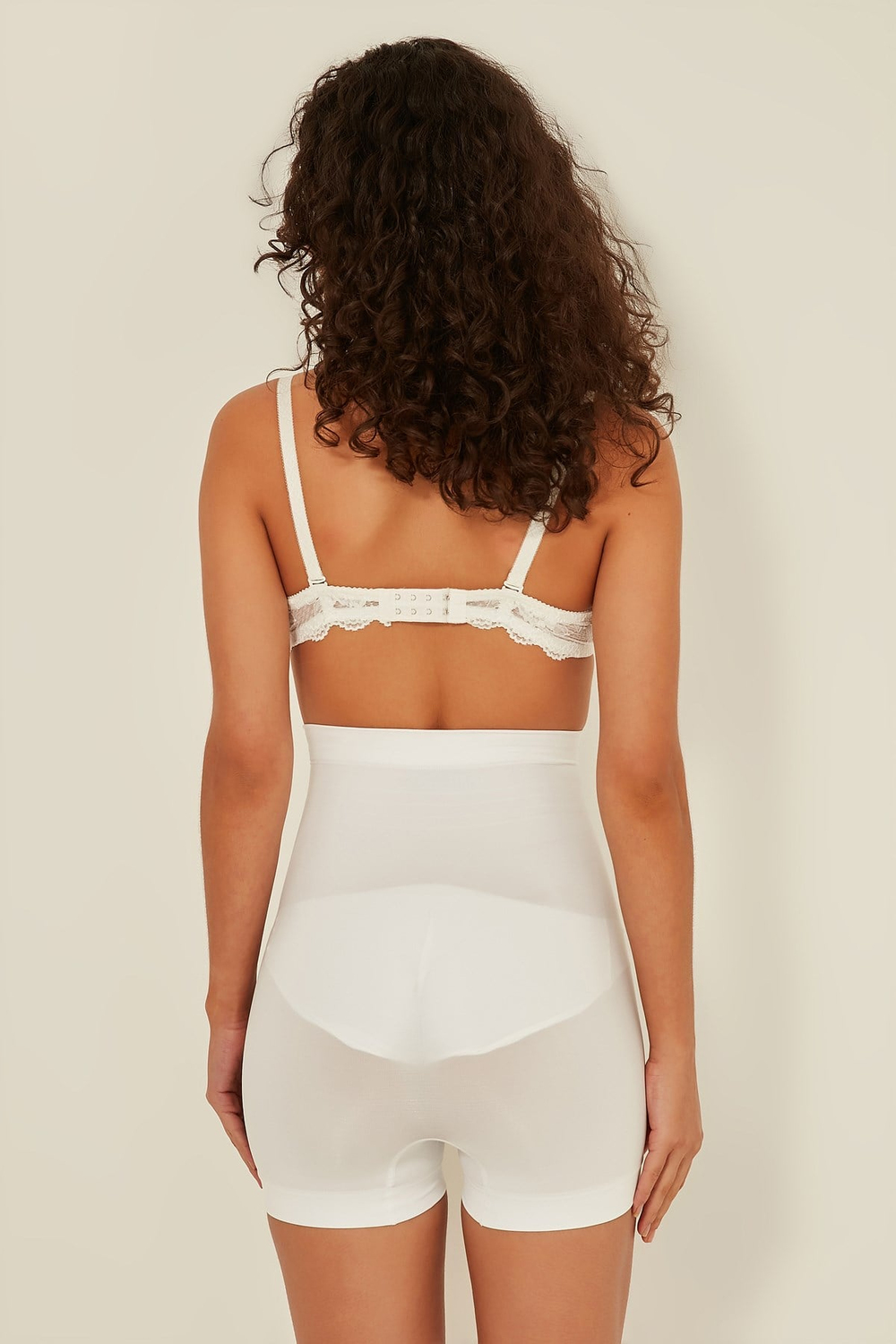 C17027 Düşük Bel İnce Boxer Korse Beyaz