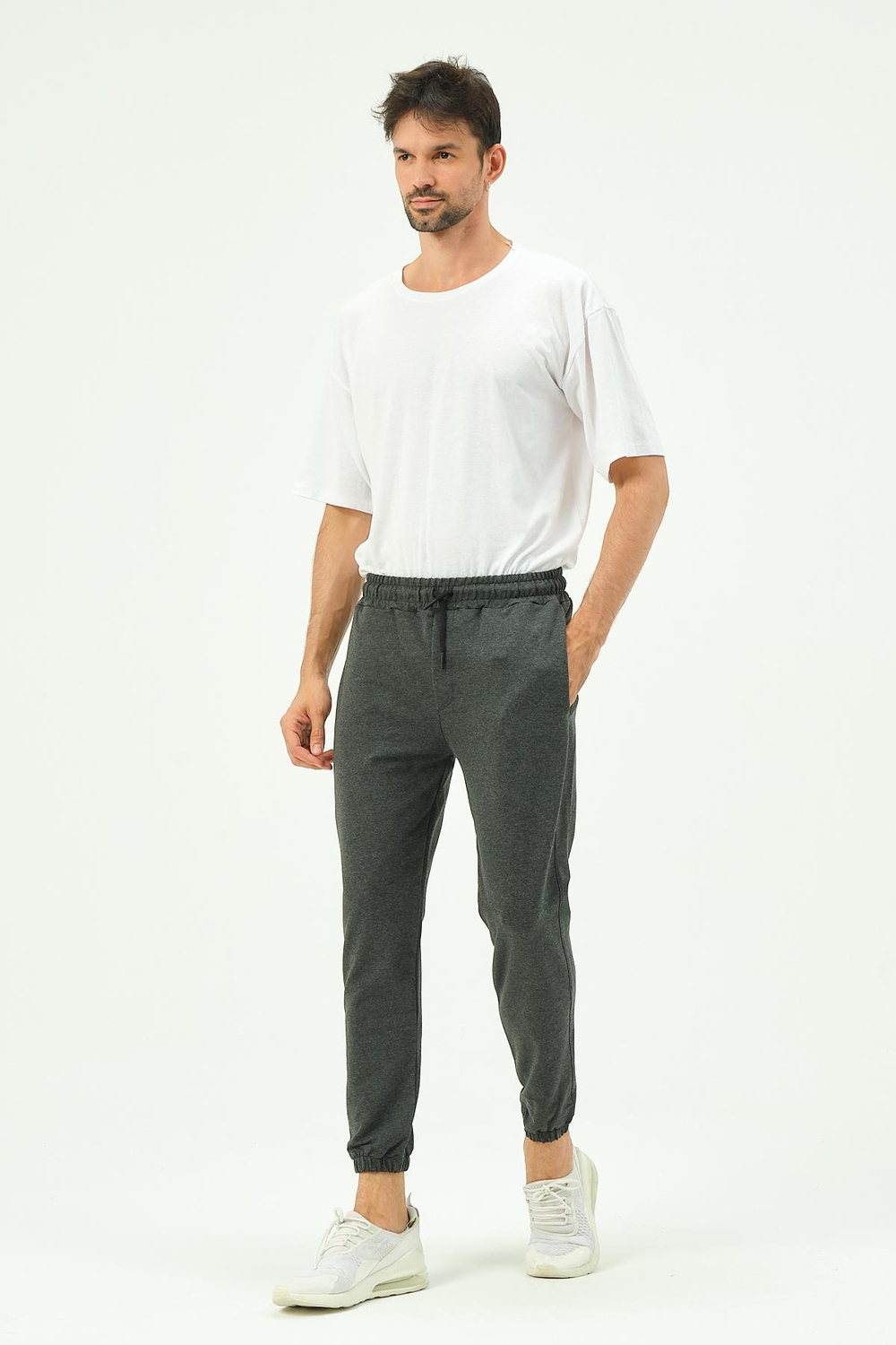 C&City Men Elastic Leg Sweatpants with Side Pockets 781