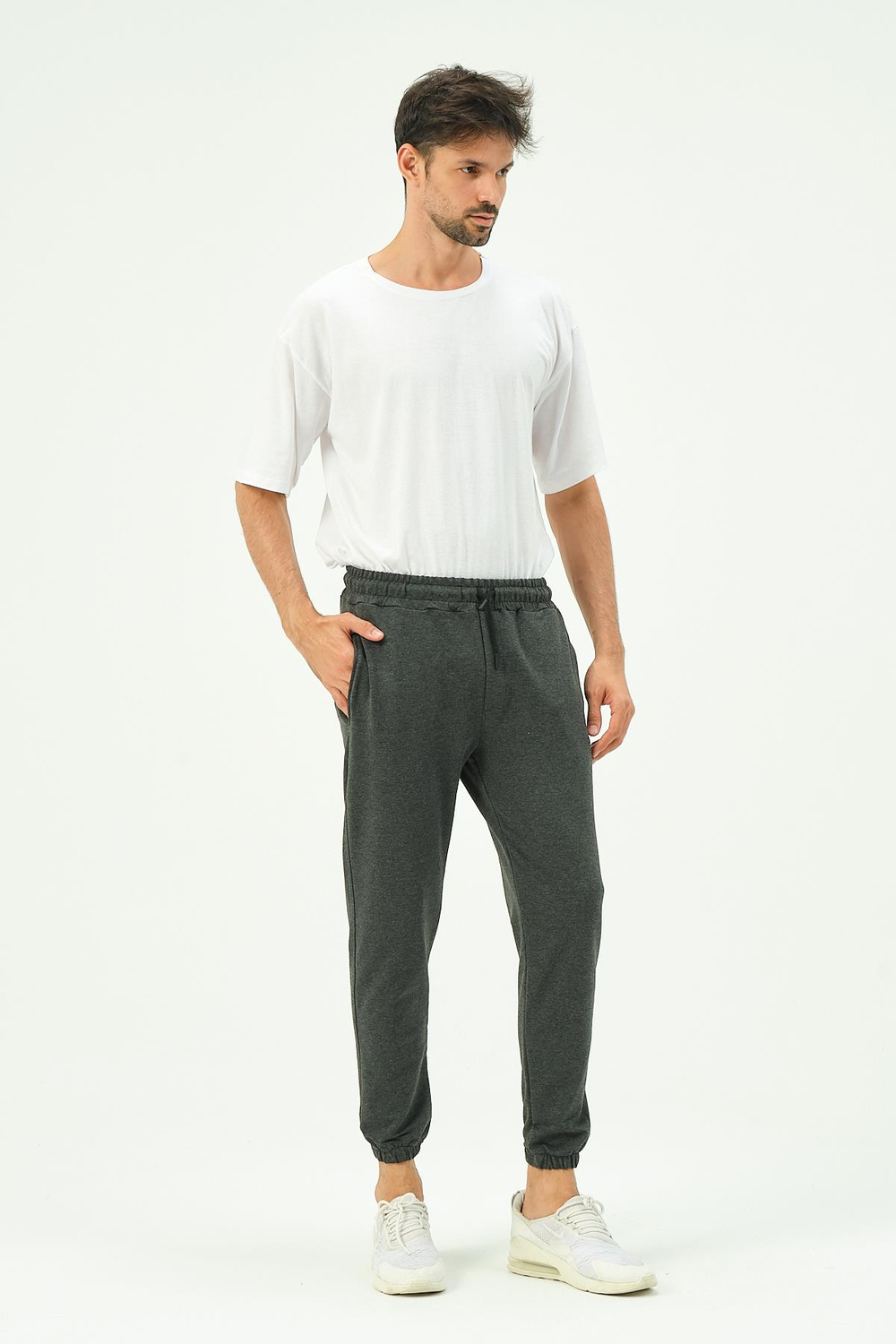 C&City Men Elastic Leg Sweatpants with Side Pockets 781