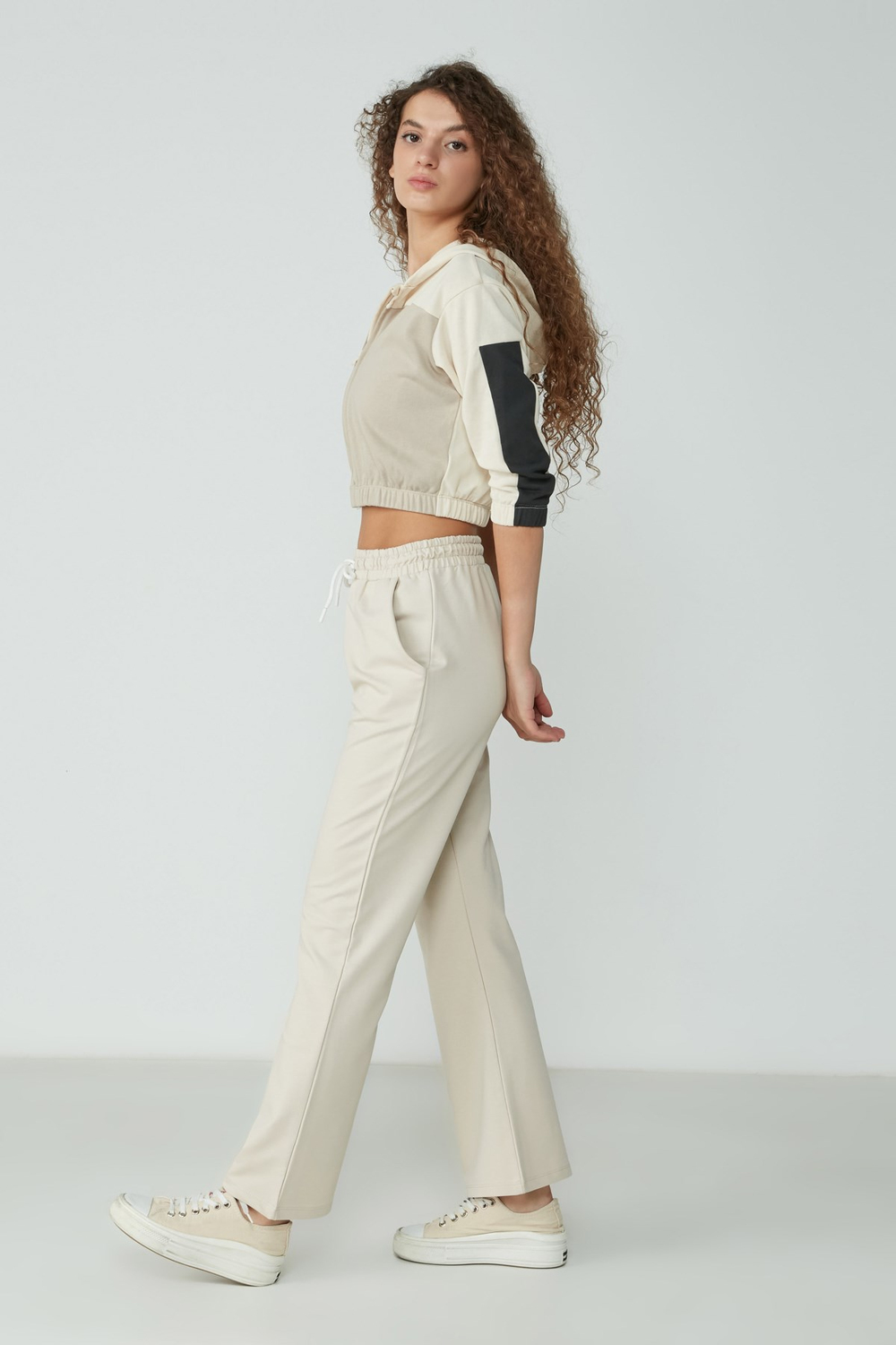 Wide Leg İspanyol Paça Eşofman Altı 736 Taş