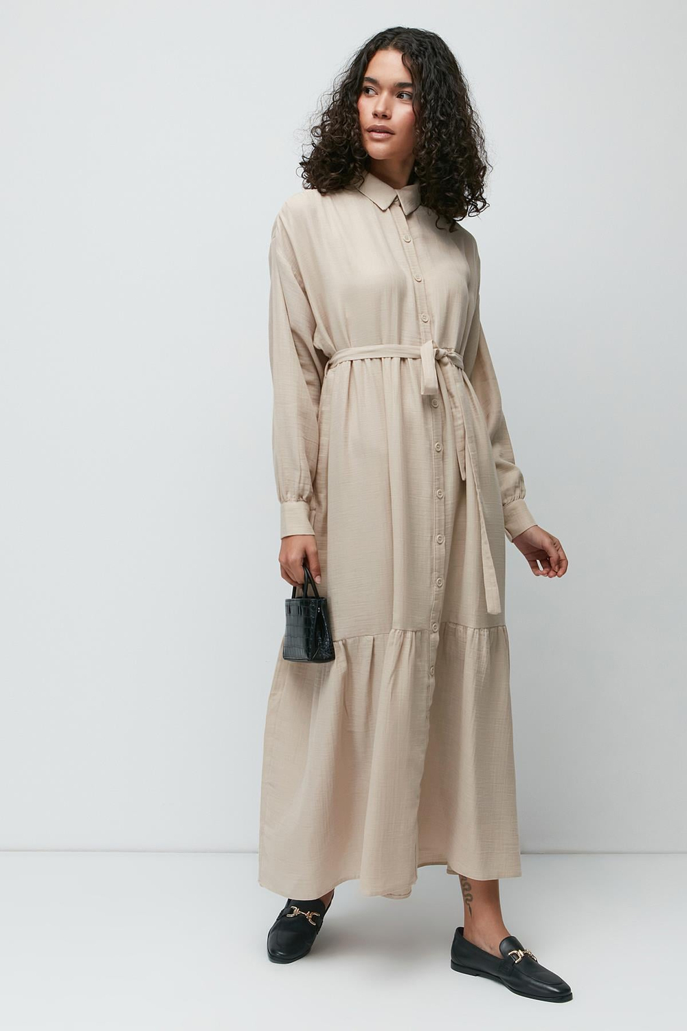C&City Organic Cotton Muslin Long Sleeve Dress 9128