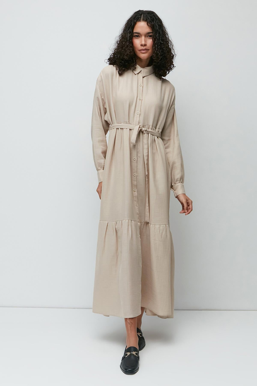 C&City Organic Cotton Muslin Long Sleeve Dress 9128